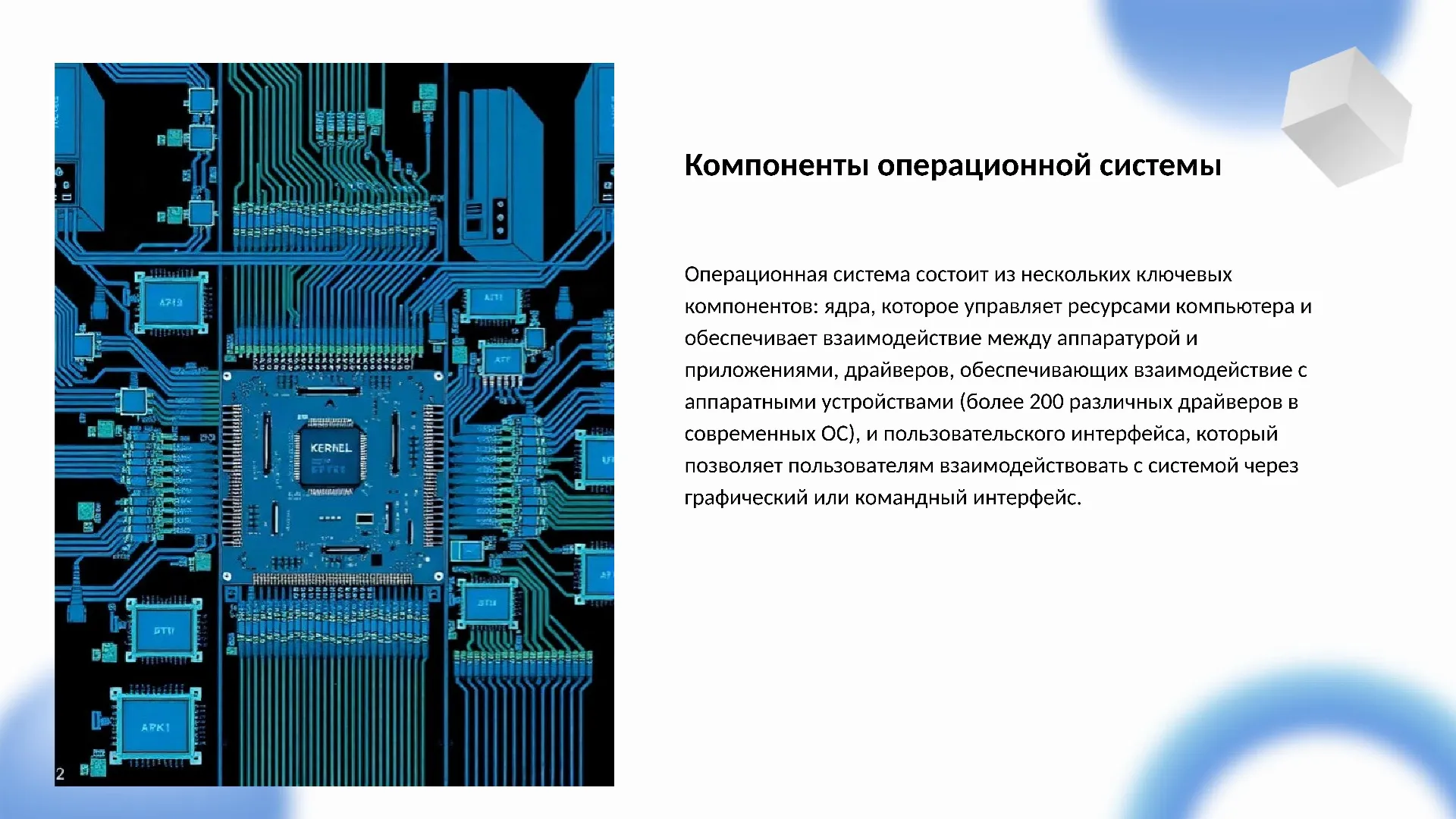Компоненты операционной системы - слайд для презентации на тему 