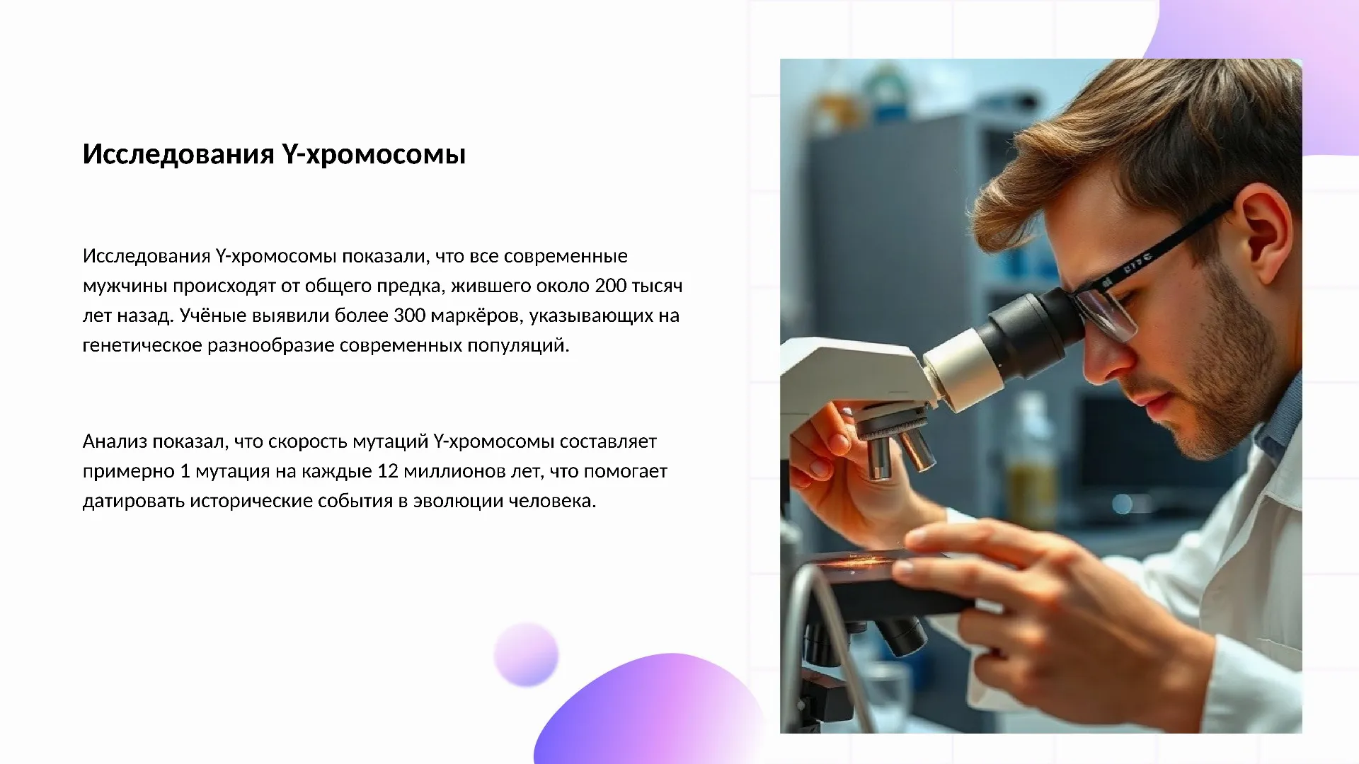 Исследования Y-хромосомы - слайд для презентации на тему 