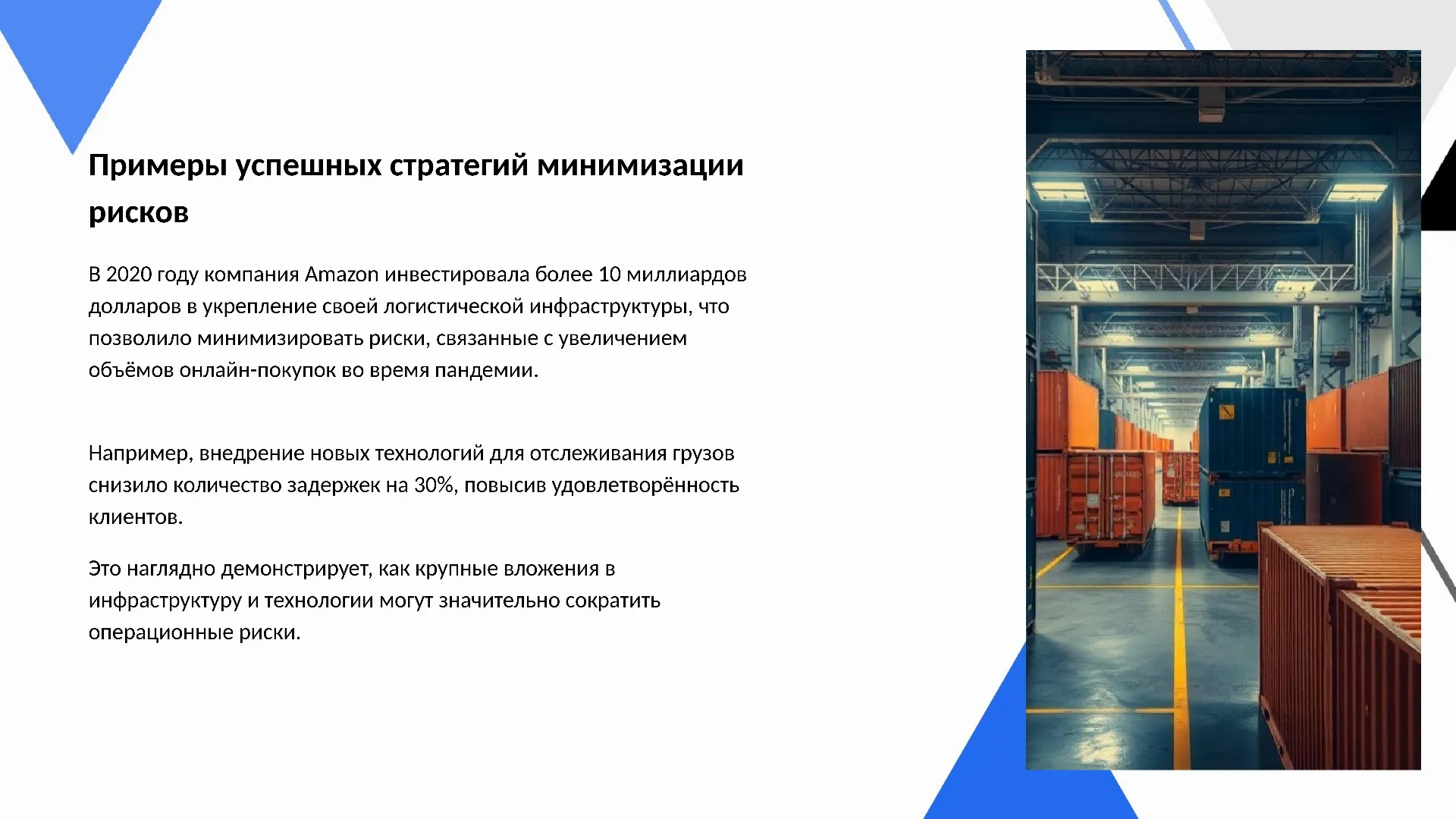 Примеры успешных стратегий минимизации рисков - слайд для презентации на тему 