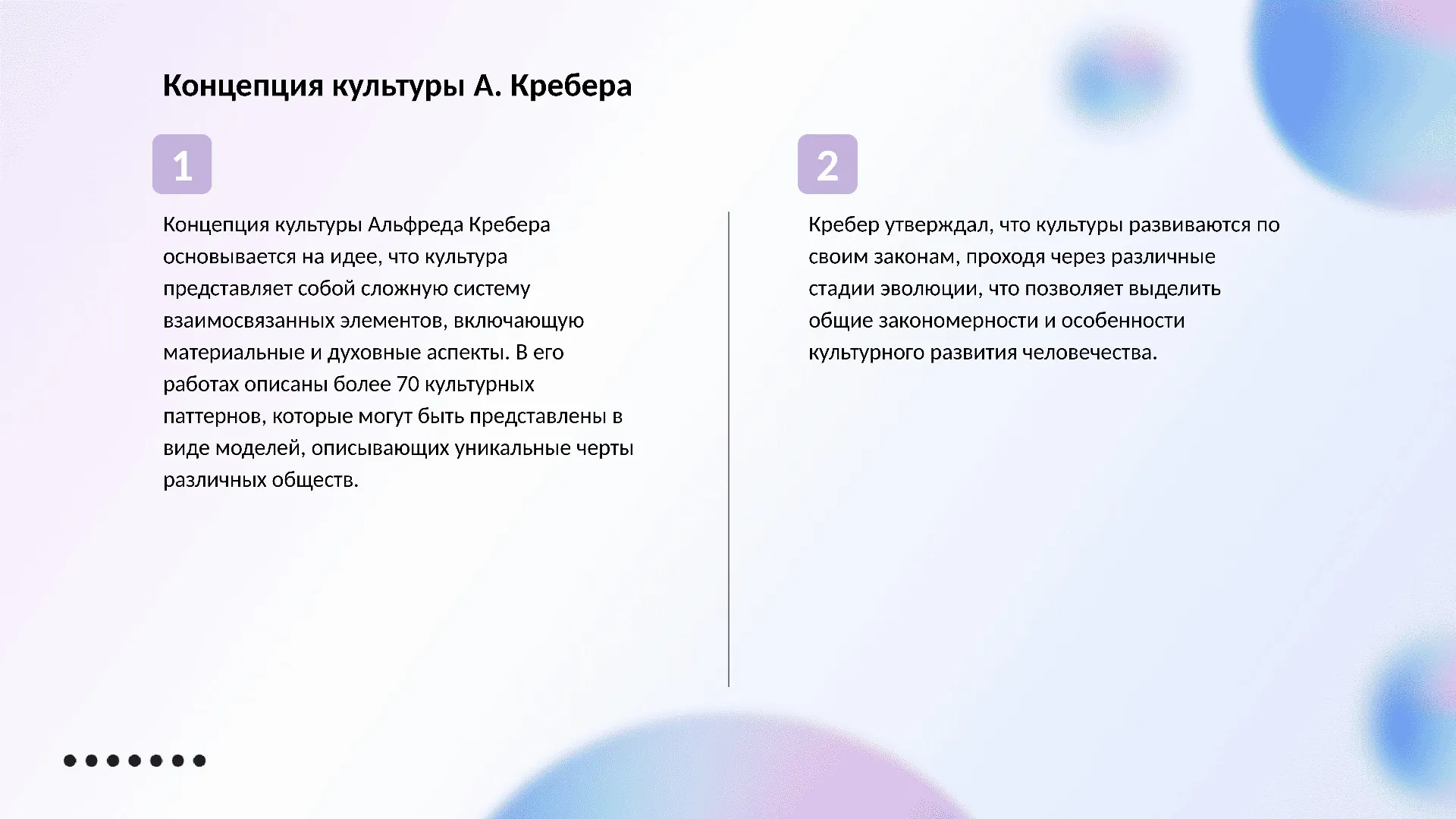 Концепция культуры А. Кребера - слайд для презентации на тему 