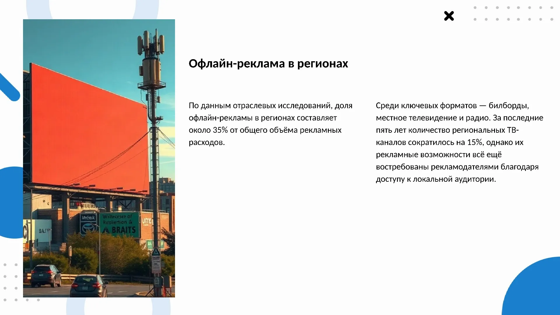 Офлайн-реклама в регионах - слайд для презентации на тему 