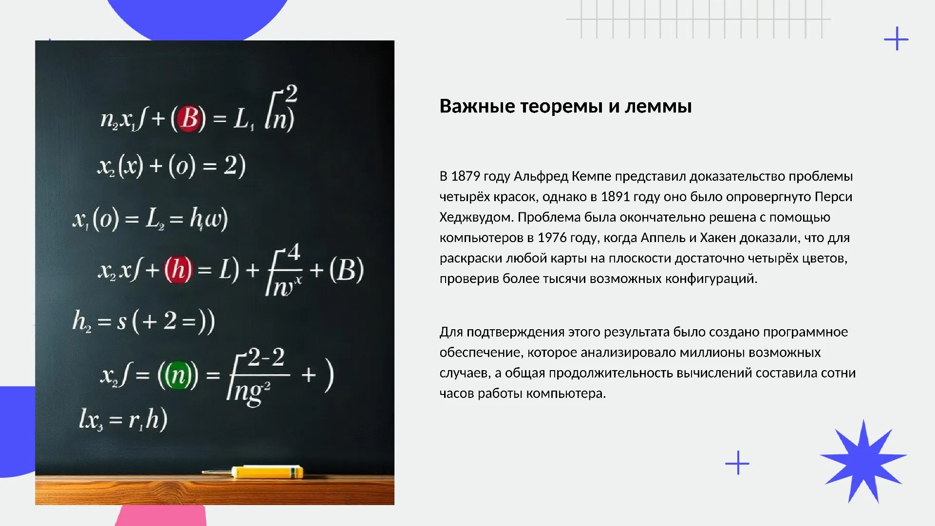 Важные теоремы и леммы - слайд для презентации на тему 