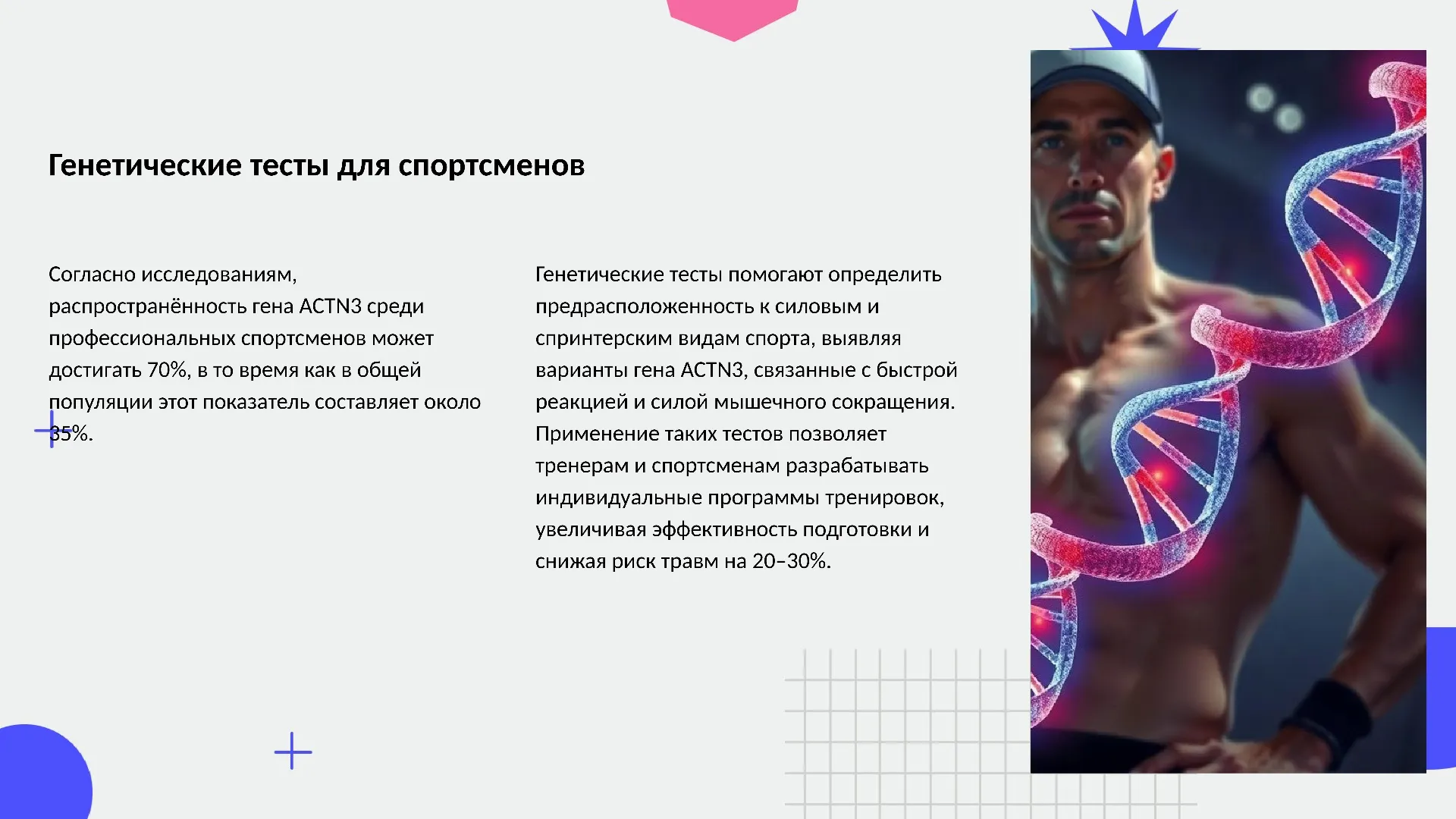 Генетические тесты для спортсменов - слайд для презентации на тему 