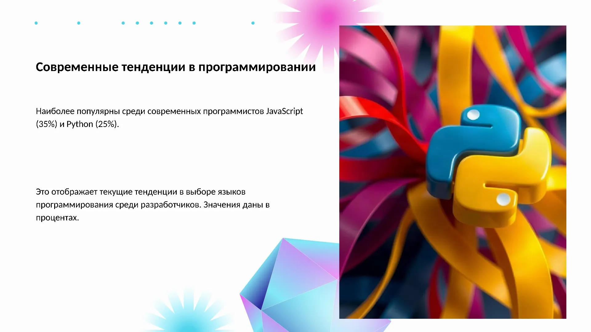 Современные тенденции в программировании - слайд для презентации на тему 