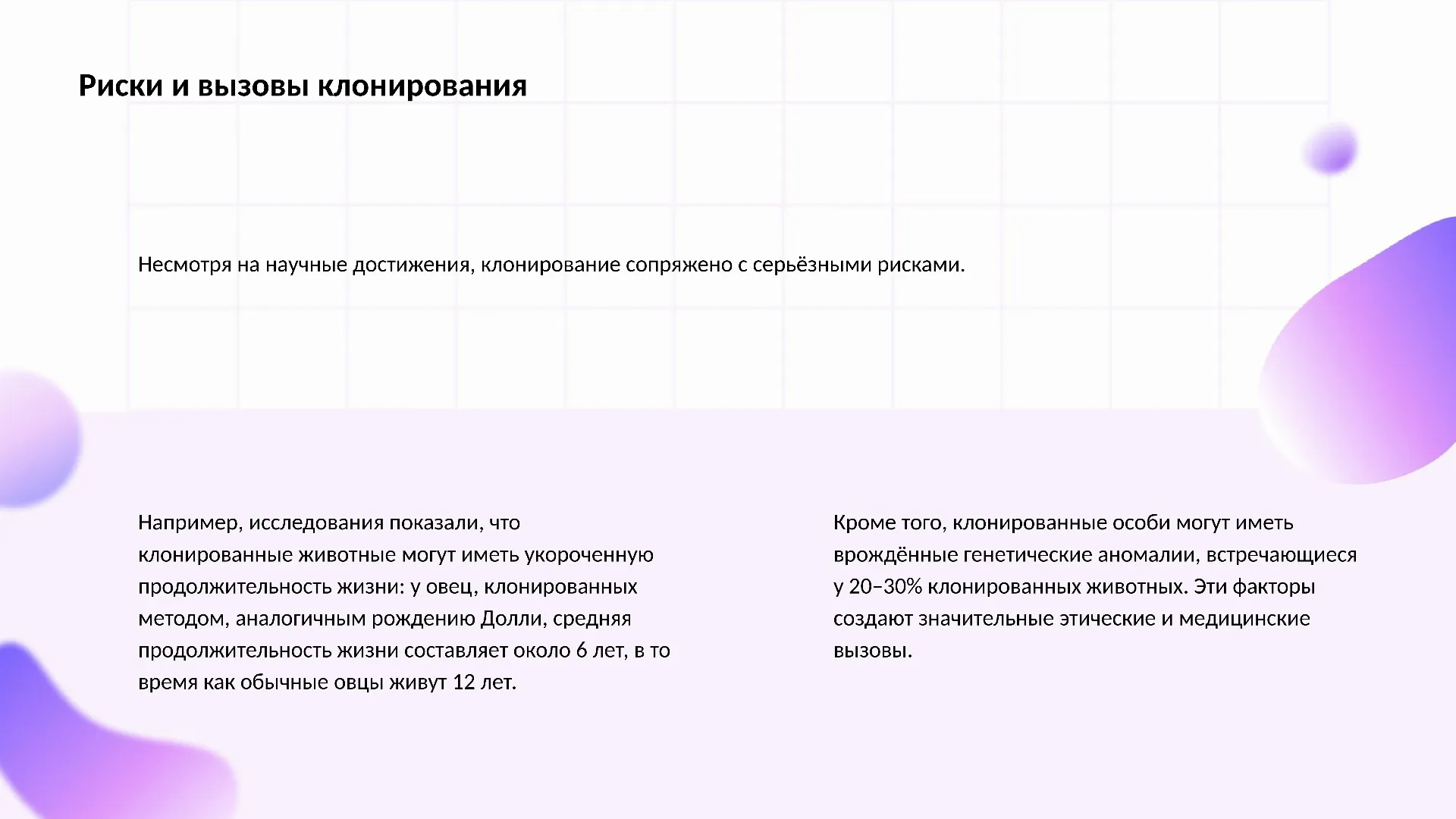 Риски и вызовы клонирования - слайд для презентации на тему 