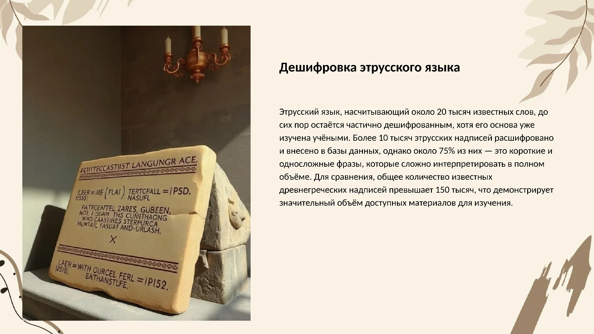Дешифровка этрусского языка - слайд для презентации на тему 