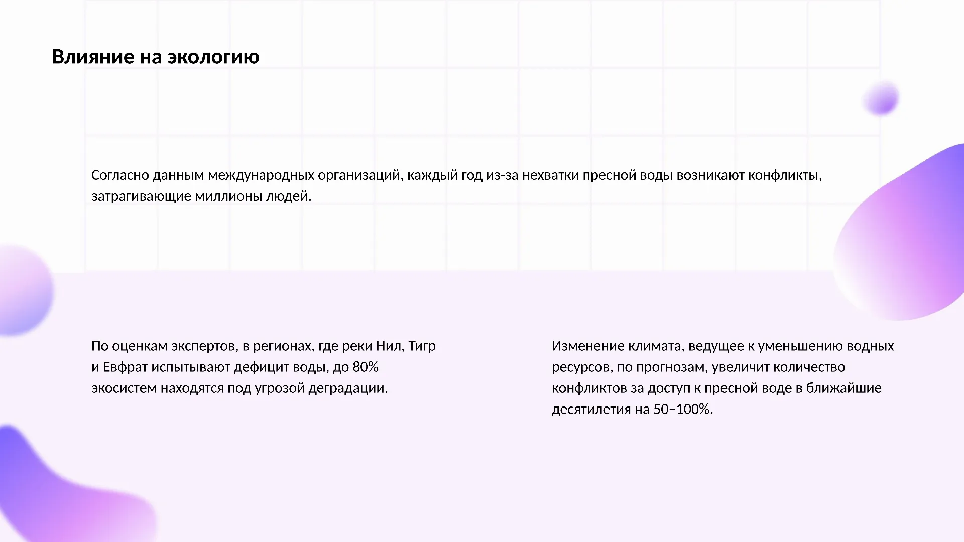 Влияние на экологию - слайд для презентации на тему 