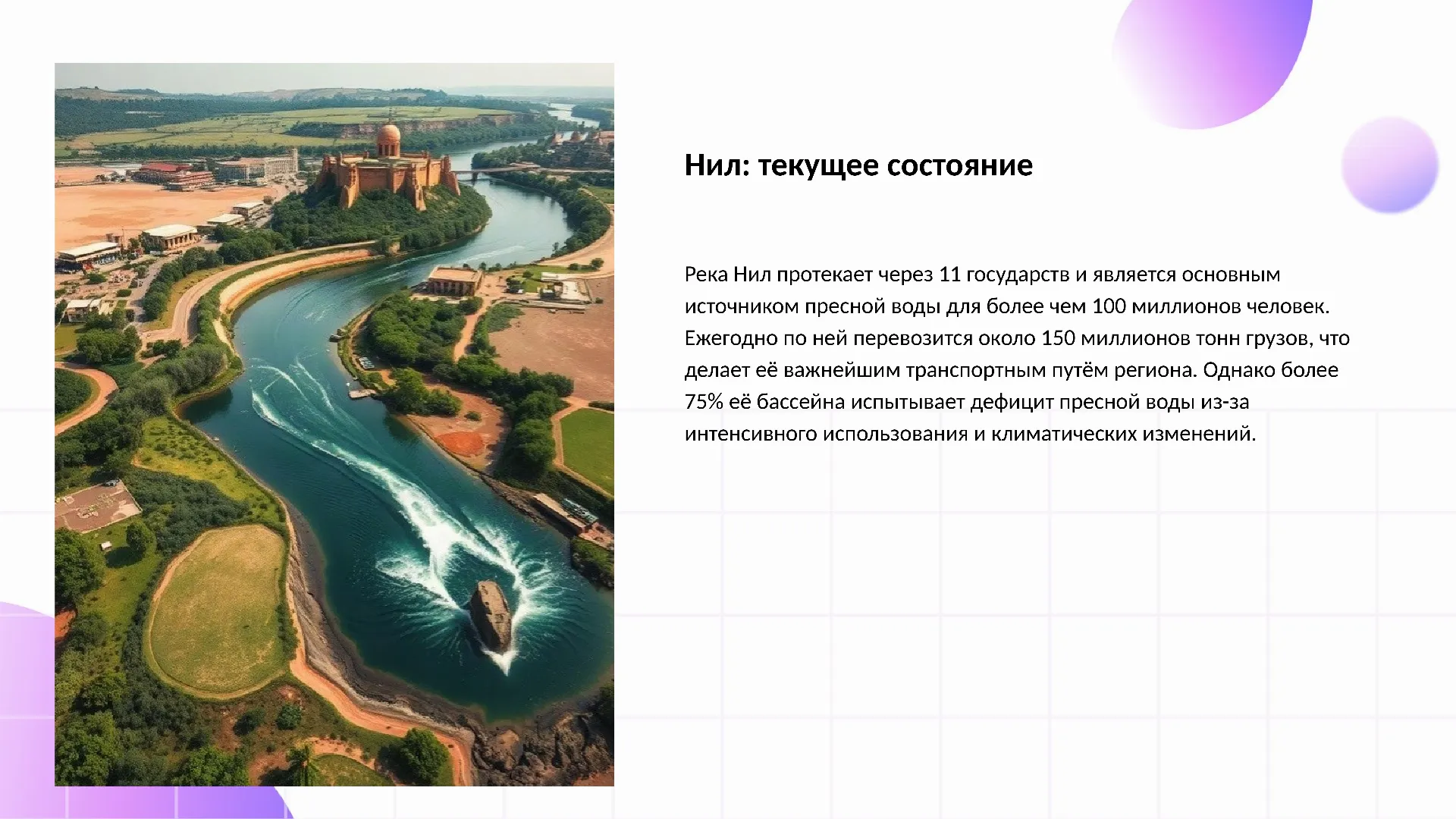 Нил: текущее состояние - слайд для презентации на тему 