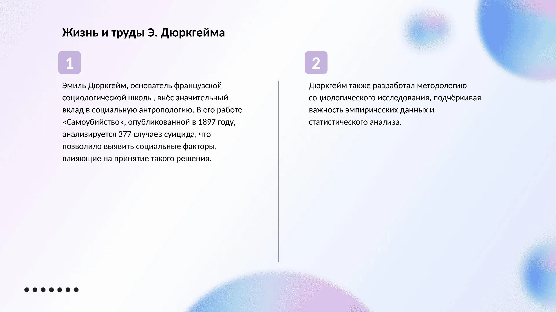 Жизнь и труды Э. Дюркгейма - слайд для презентации на тему 