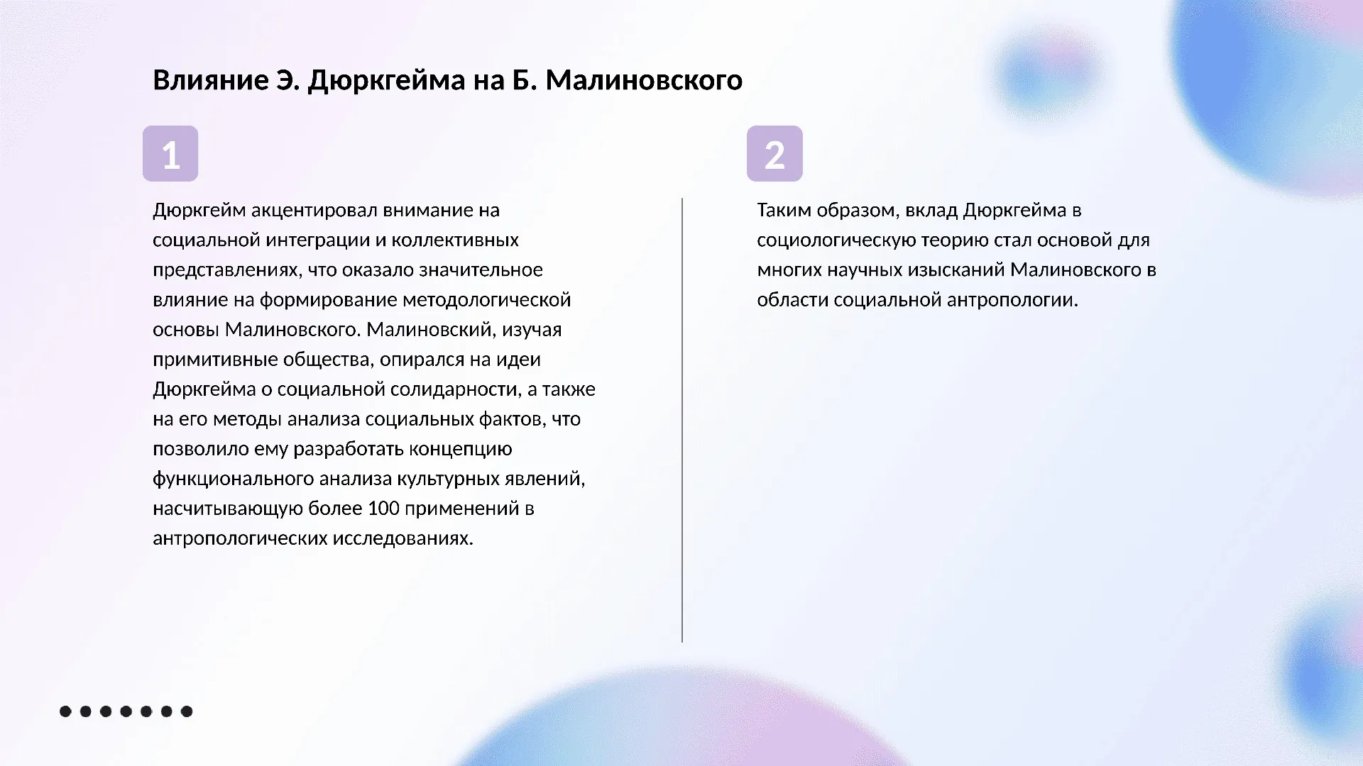 Влияние Э. Дюркгейма на Б. Малиновского - слайд для презентации на тему 