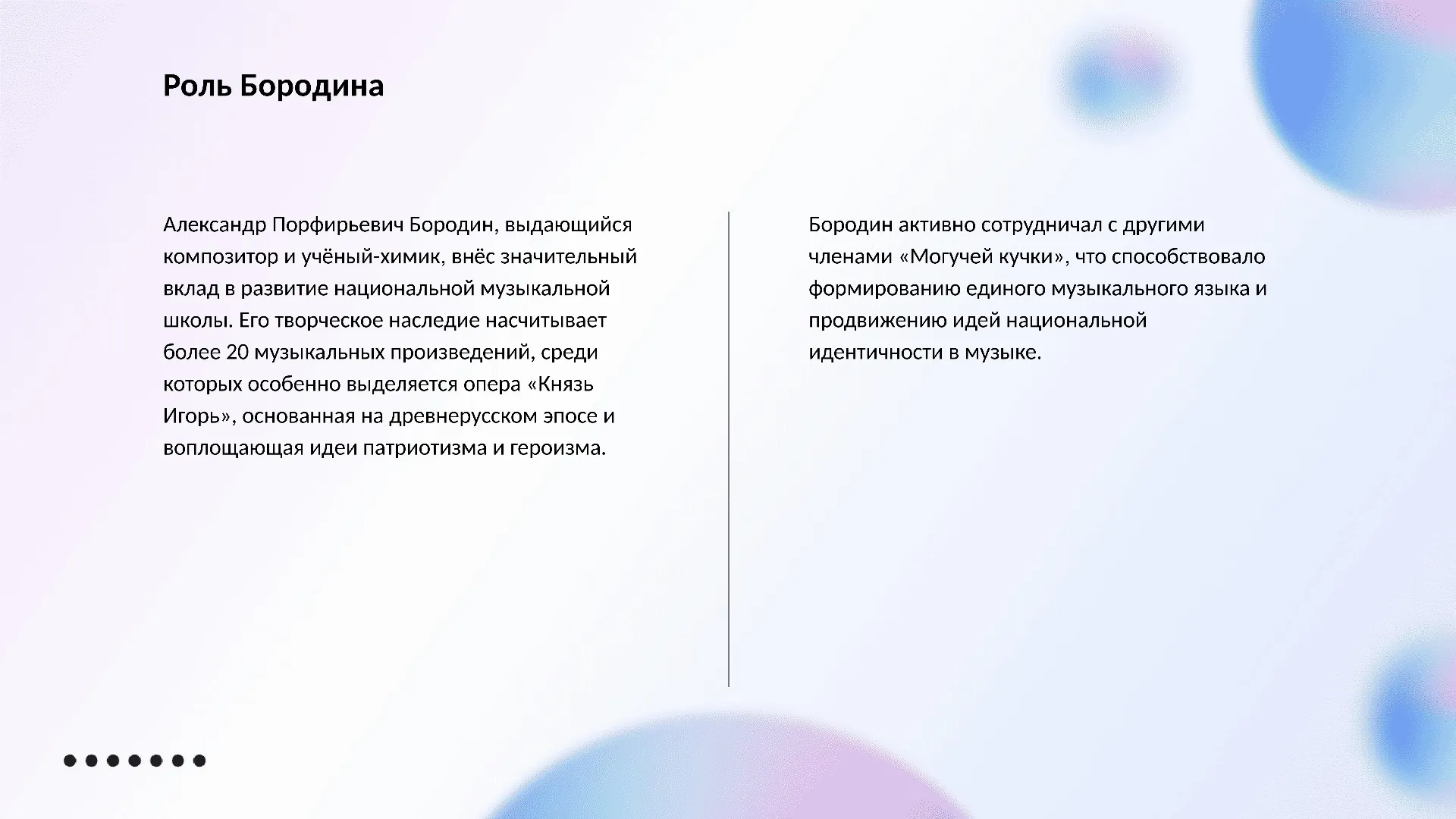 Роль Бородина - слайд для презентации на тему 