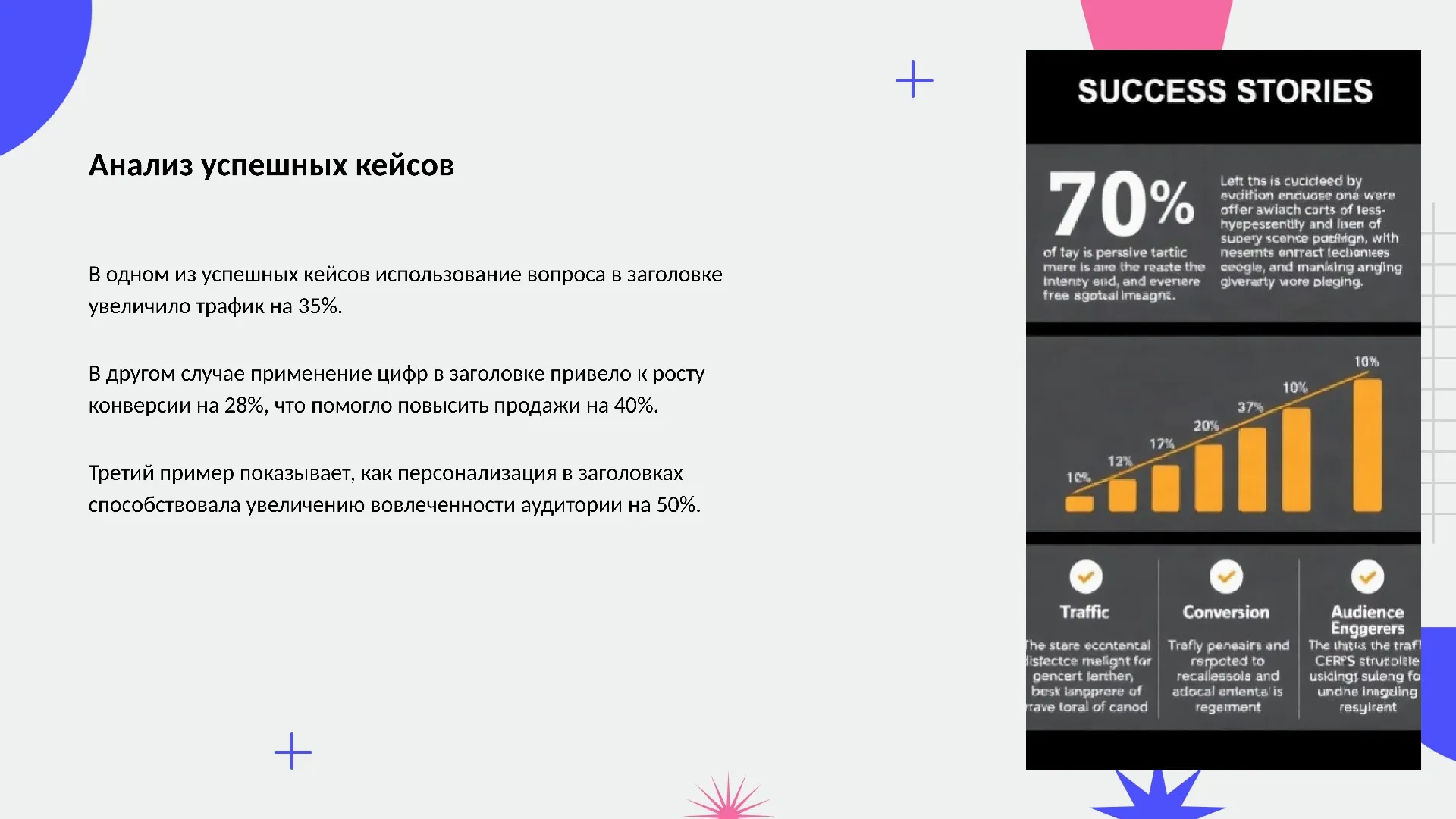 Анализ успешных кейсов - слайд для презентации на тему 