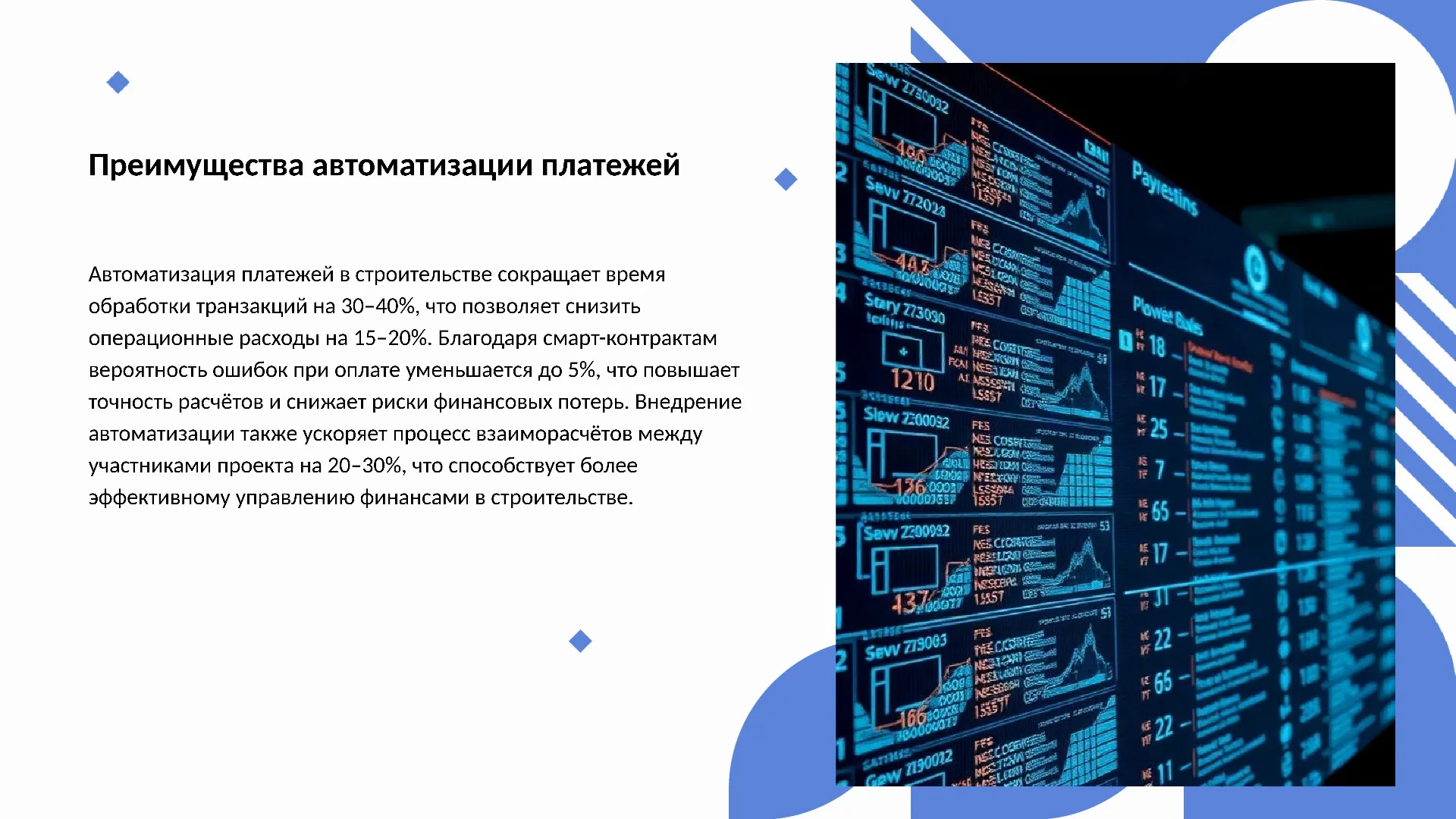 Преимущества автоматизации платежей - слайд для презентации на тему 