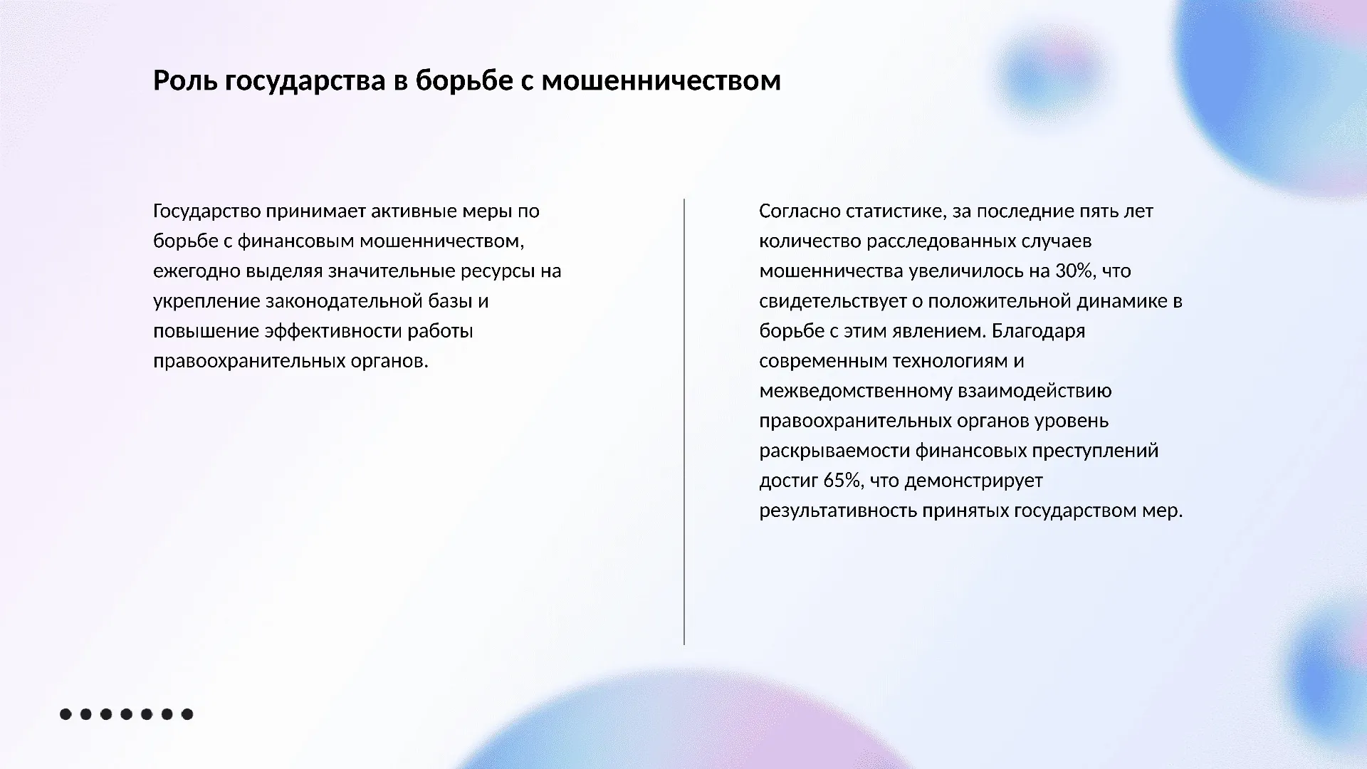 Роль государства в борьбе с мошенничеством - слайд для презентации на тему 