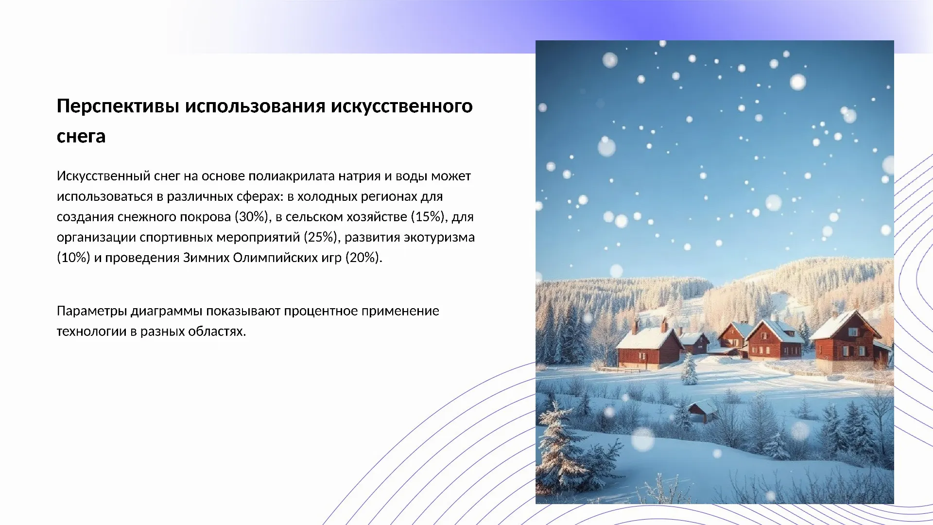Перспективы использования искусственного снега - слайд для презентации на тему 
