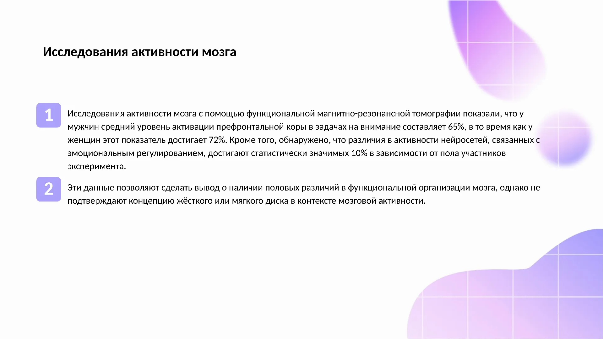 Исследования активности мозга - слайд для презентации на тему 