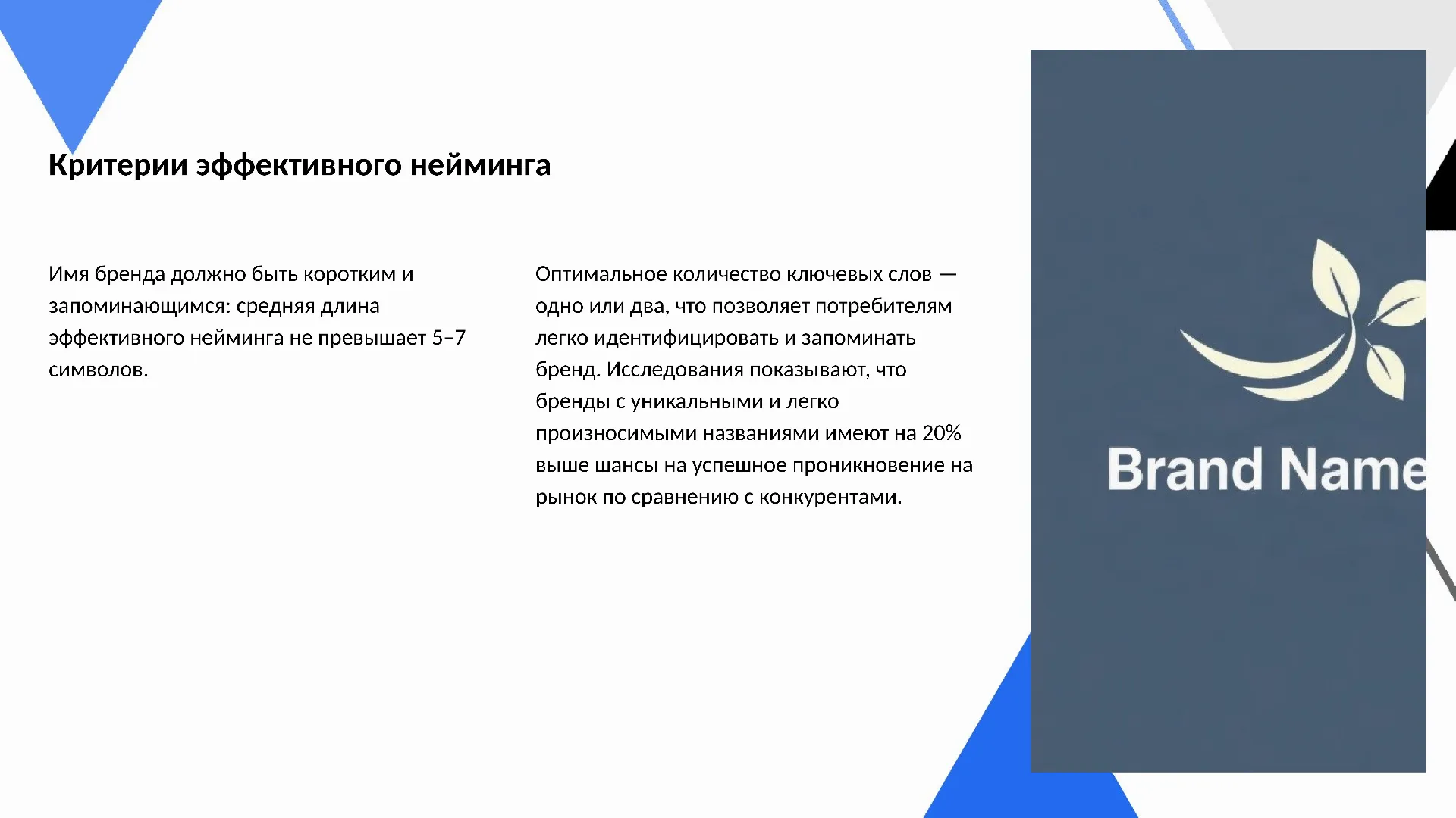 Критерии эффективного нейминга - слайд для презентации на тему 