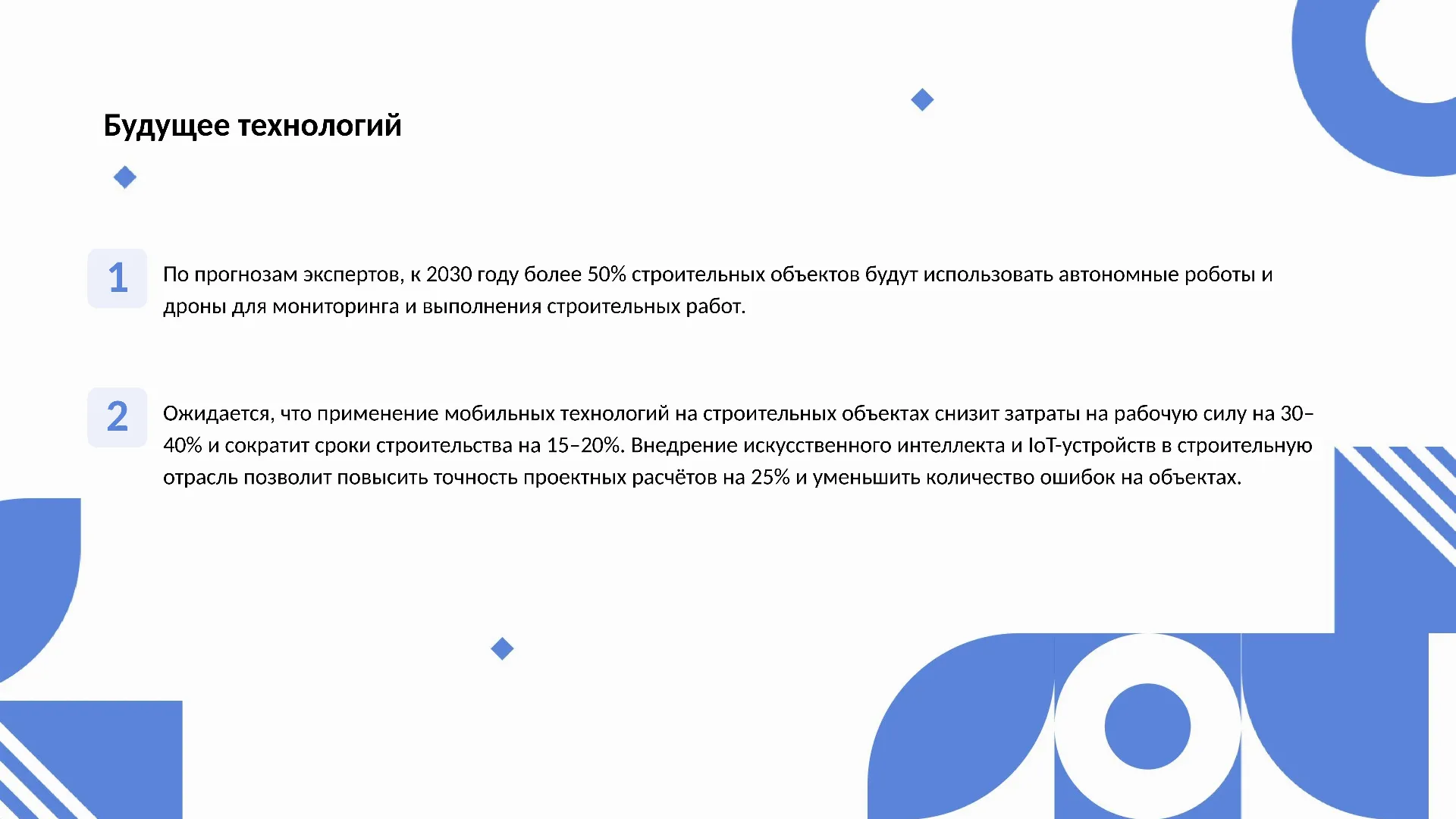 Будущее технологий - слайд для презентации на тему 