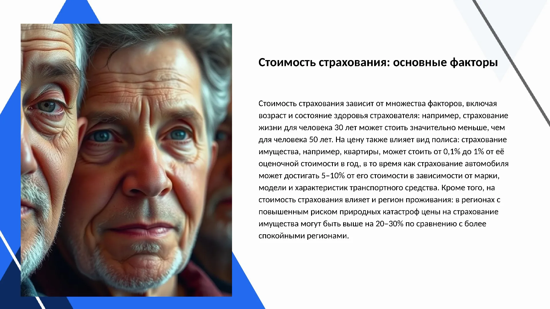 Стоимость страхования: основные факторы - слайд для презентации на тему 