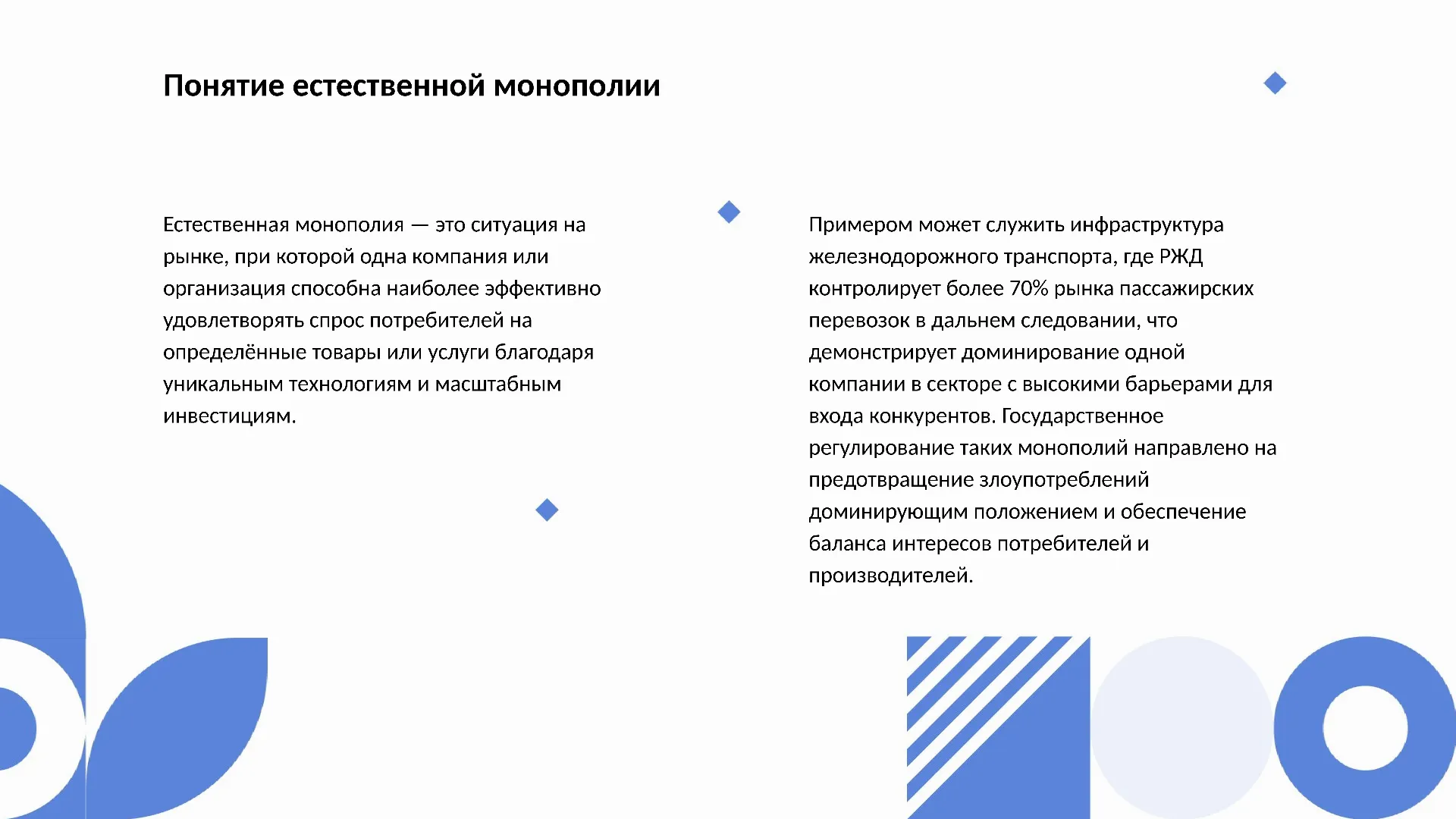Понятие естественной монополии - слайд для презентации на тему 