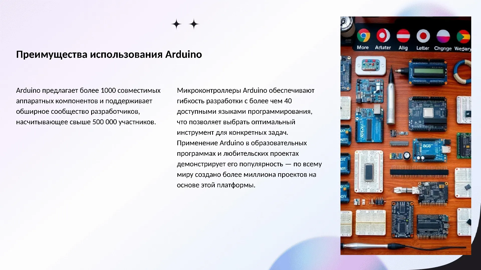 Преимущества использования Arduino - слайд для презентации на тему 