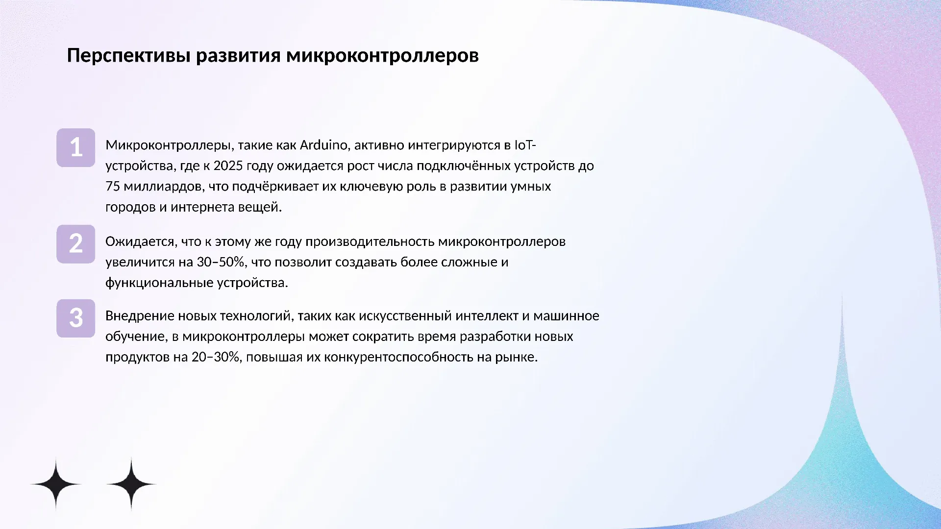 Перспективы развития микроконтроллеров - слайд для презентации на тему 