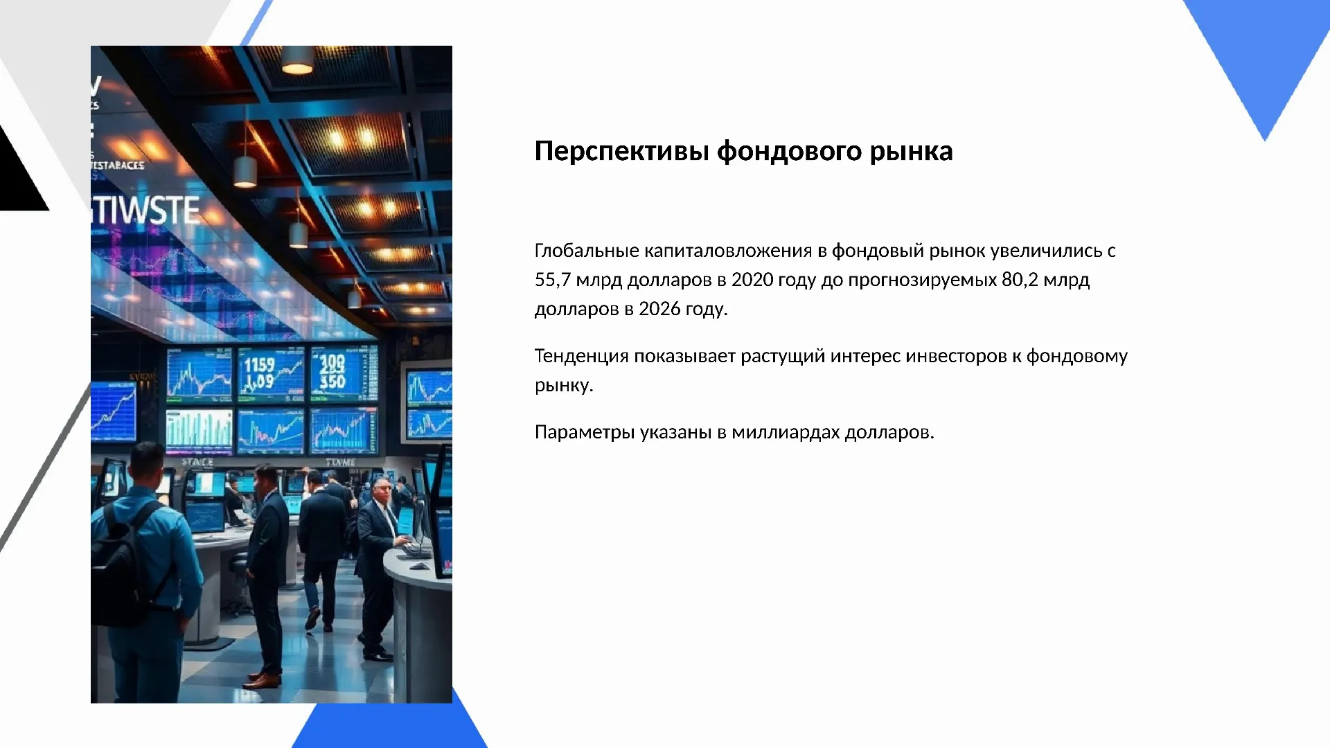 Перспективы фондового рынка - слайд для презентации на тему 