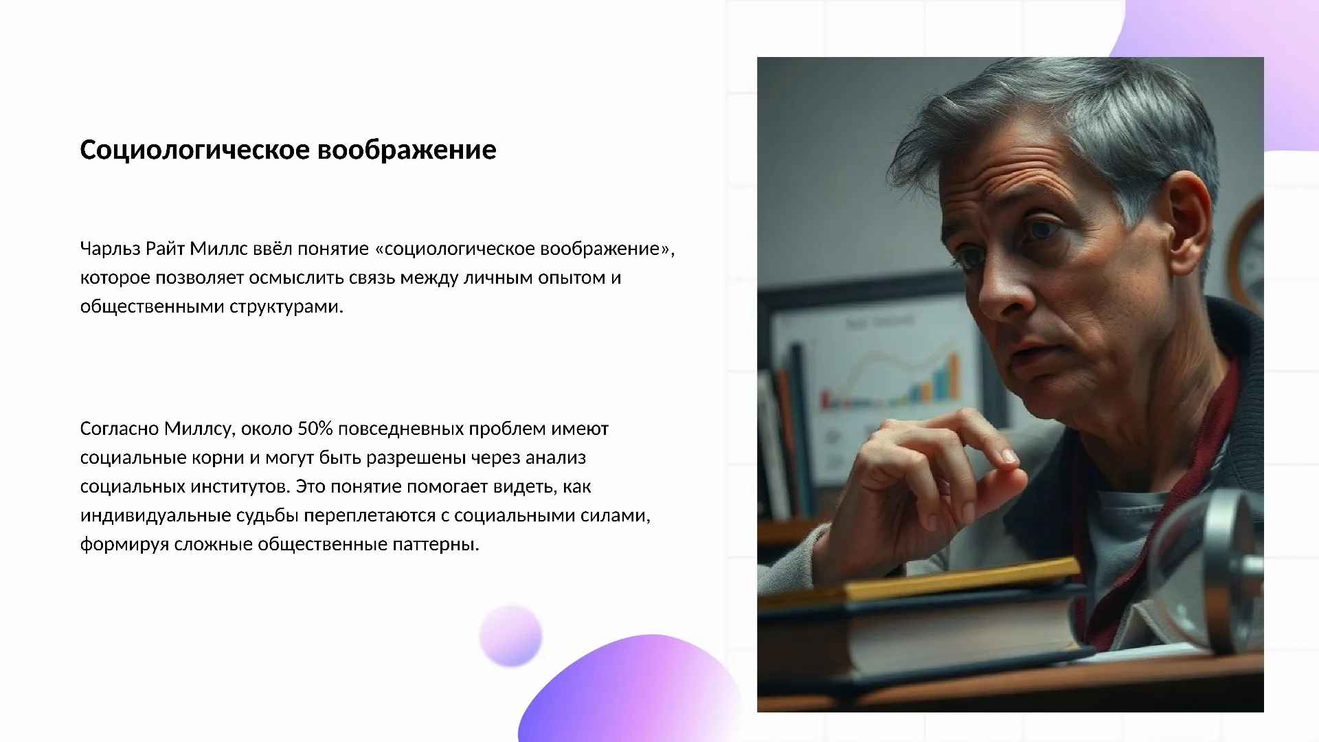 Социологическое воображение - слайд для презентации на тему 