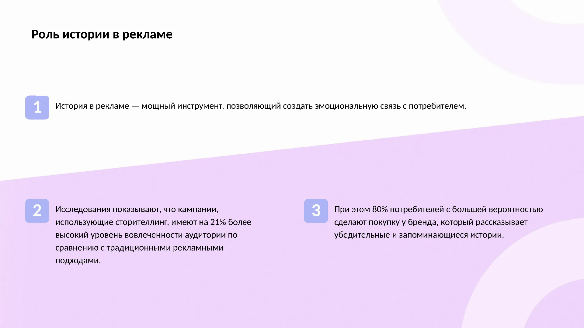 Роль истории в рекламе - слайд для презентации на тему 