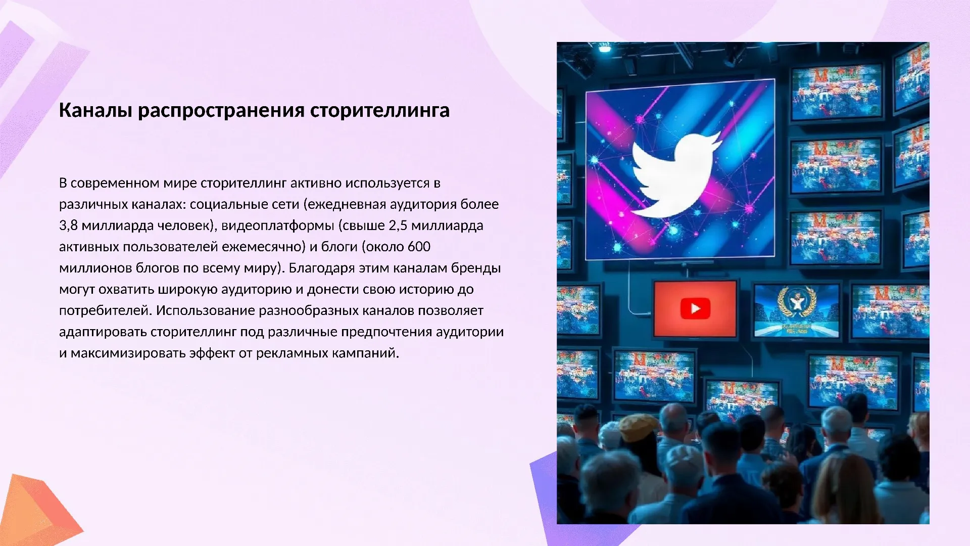 Каналы распространения сторителлинга - слайд для презентации на тему 