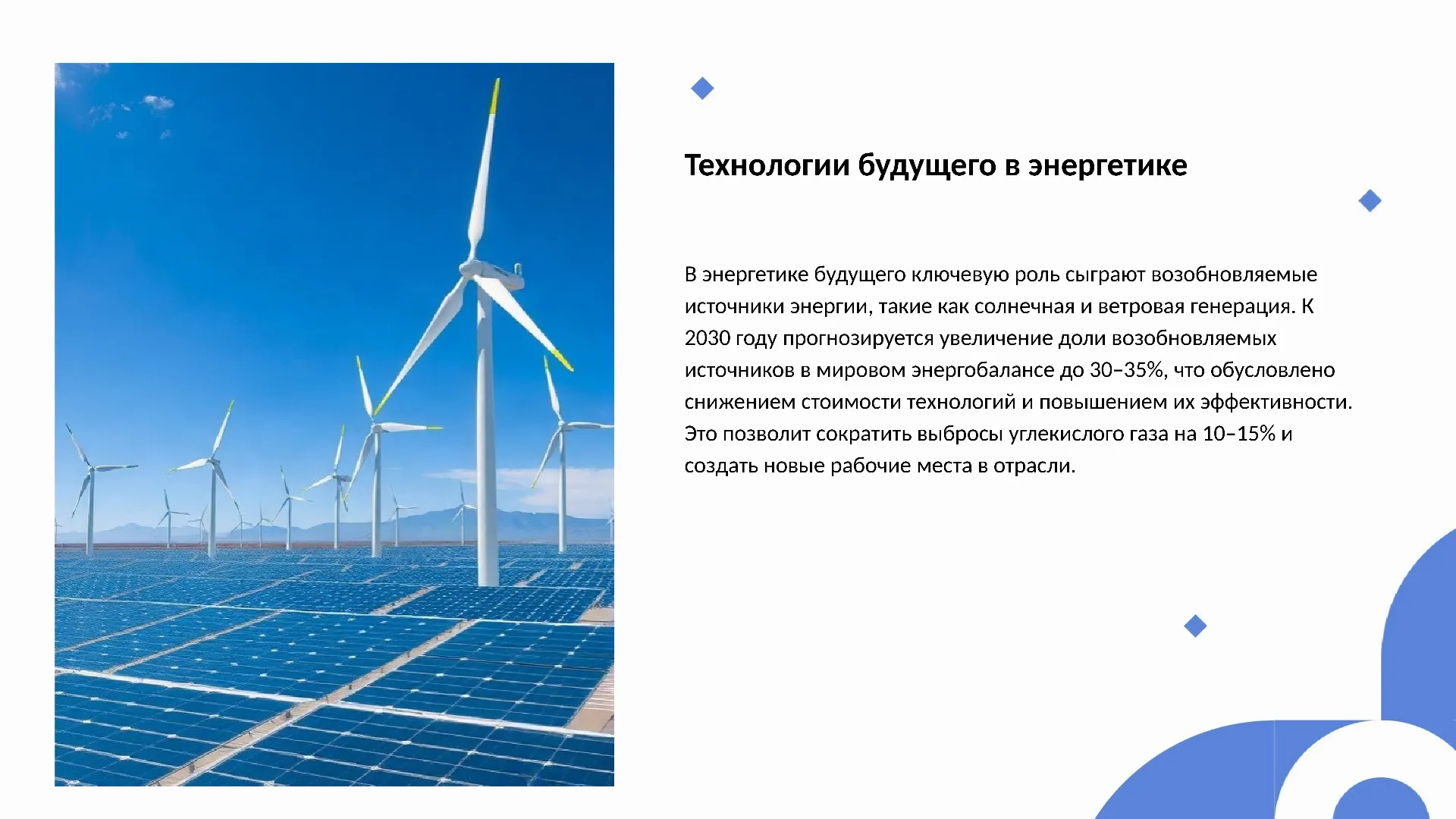 Технологии будущего в энергетике - слайд для презентации на тему 