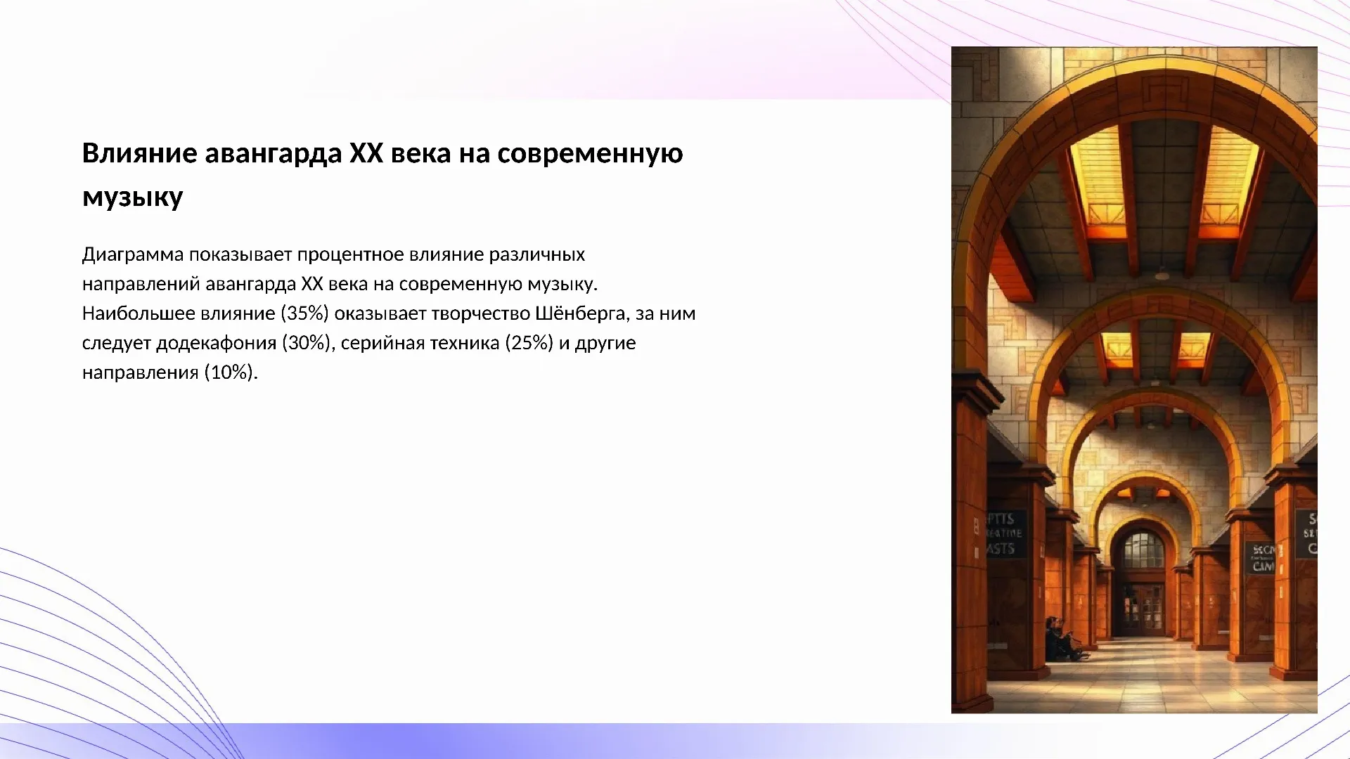Влияние авангарда XX века на современную музыку - слайд для презентации на тему 