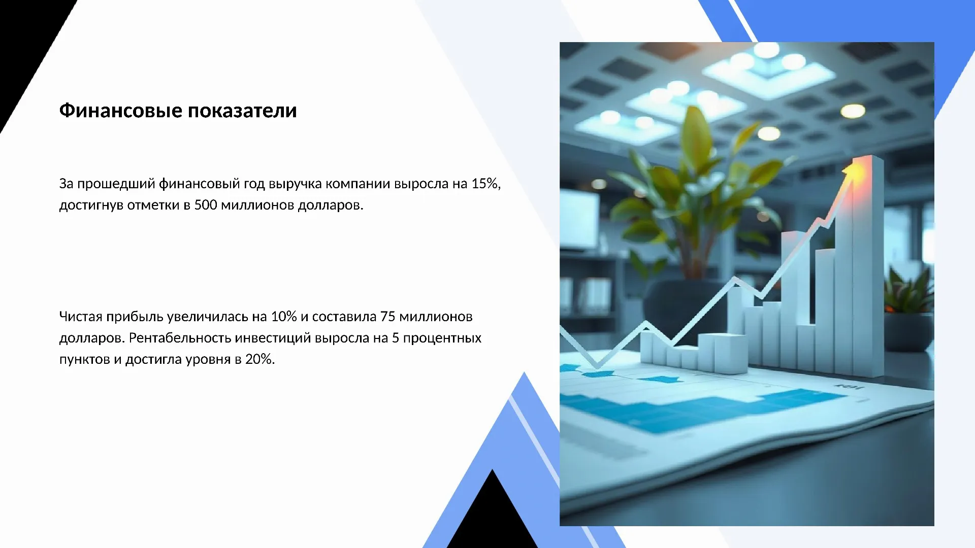 Финансовые показатели - слайд для презентации на тему 