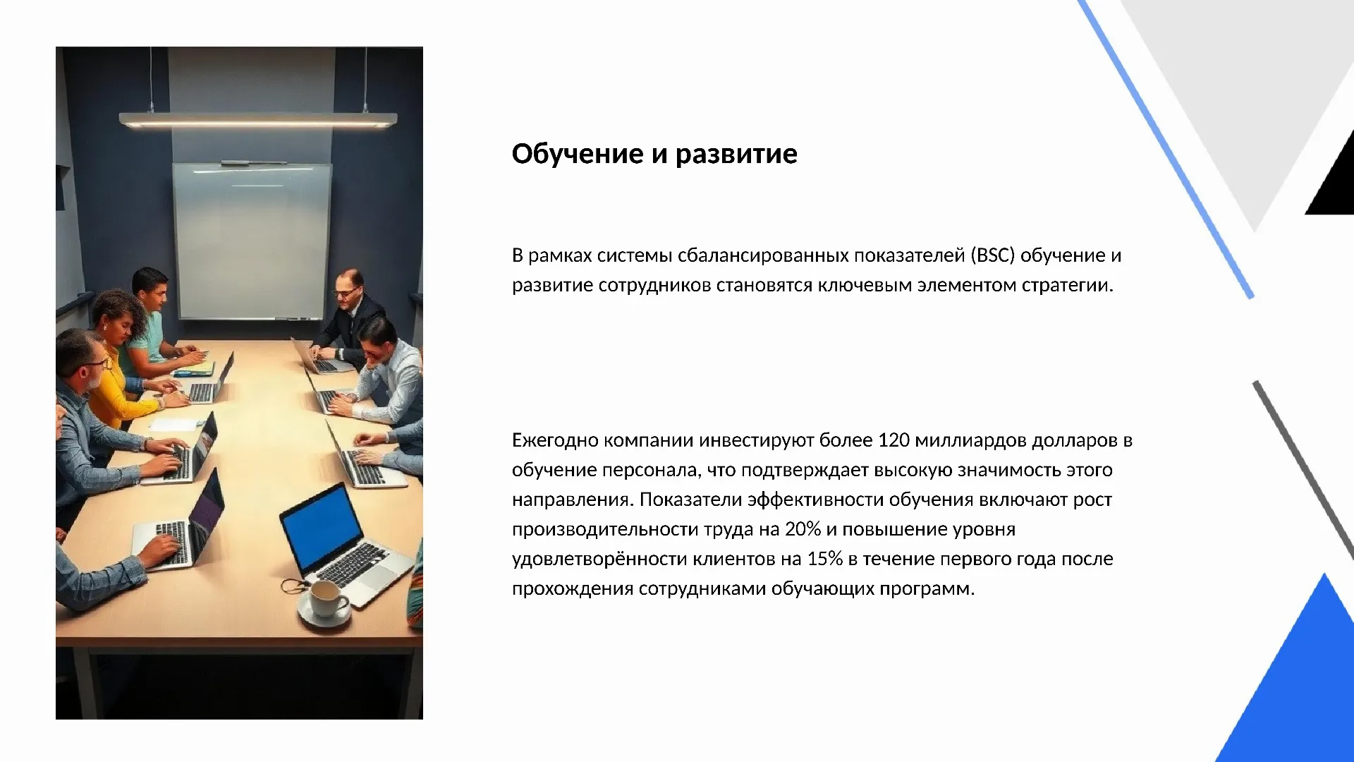 Обучение и развитие - слайд для презентации на тему 