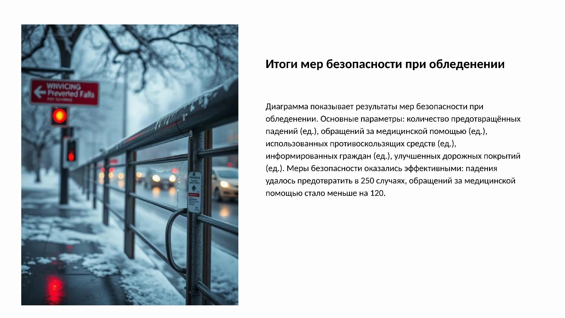Итоги мер безопасности при обледенении - слайд для презентации на тему 