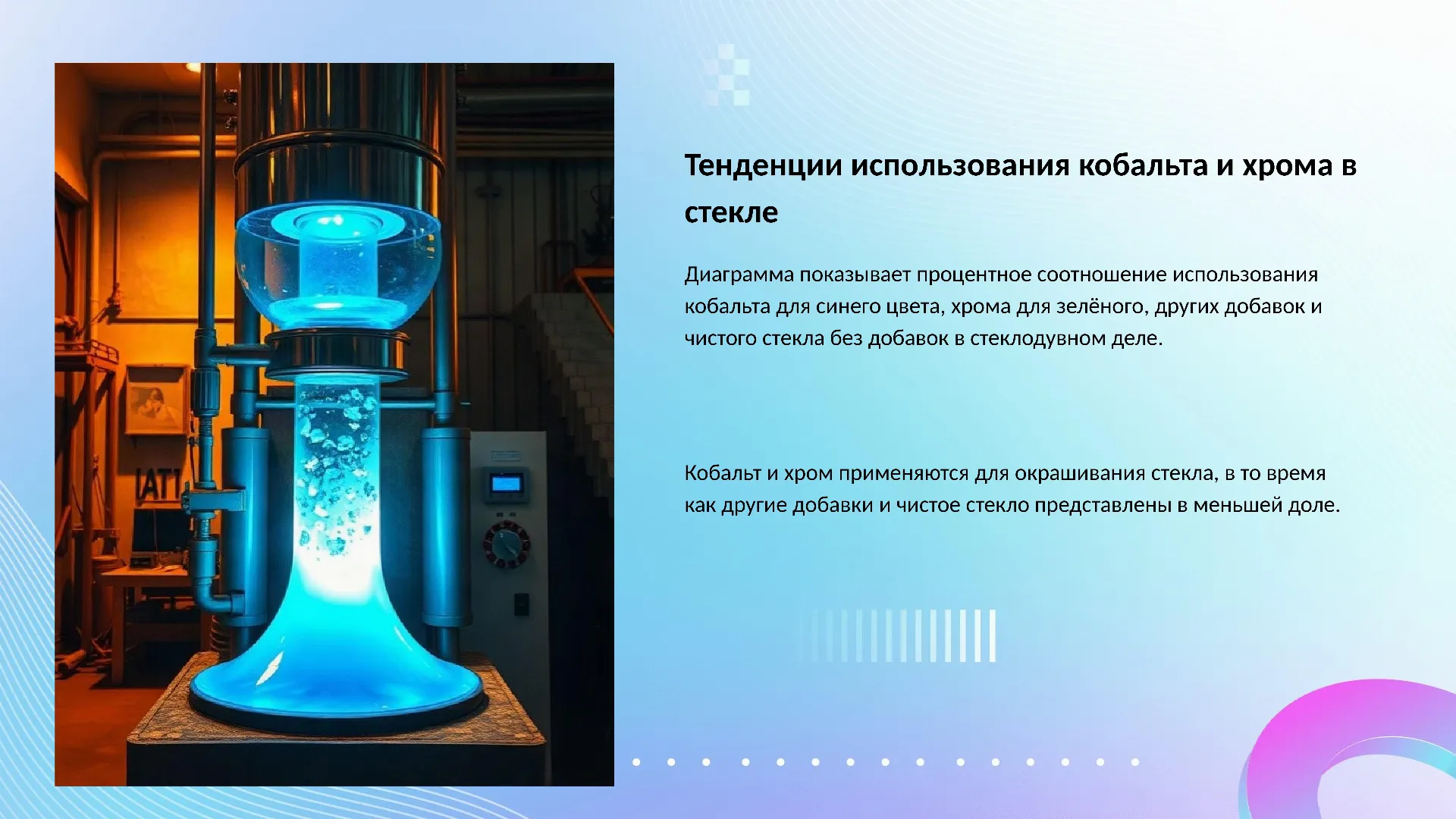 Тенденции использования кобальта и хрома в стекле - слайд для презентации на тему 
