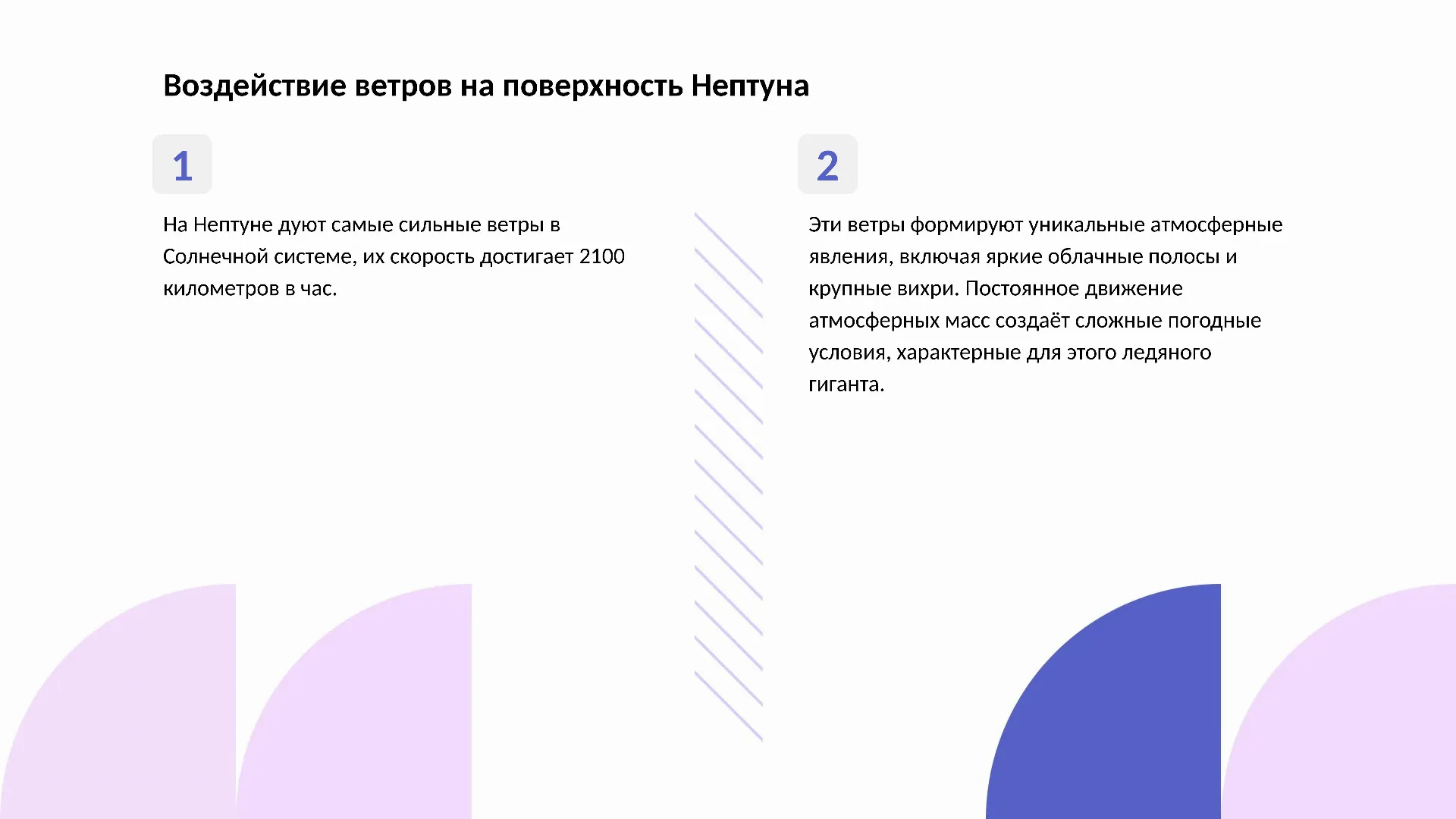 Воздействие ветров на поверхность Нептуна - слайд для презентации на тему 