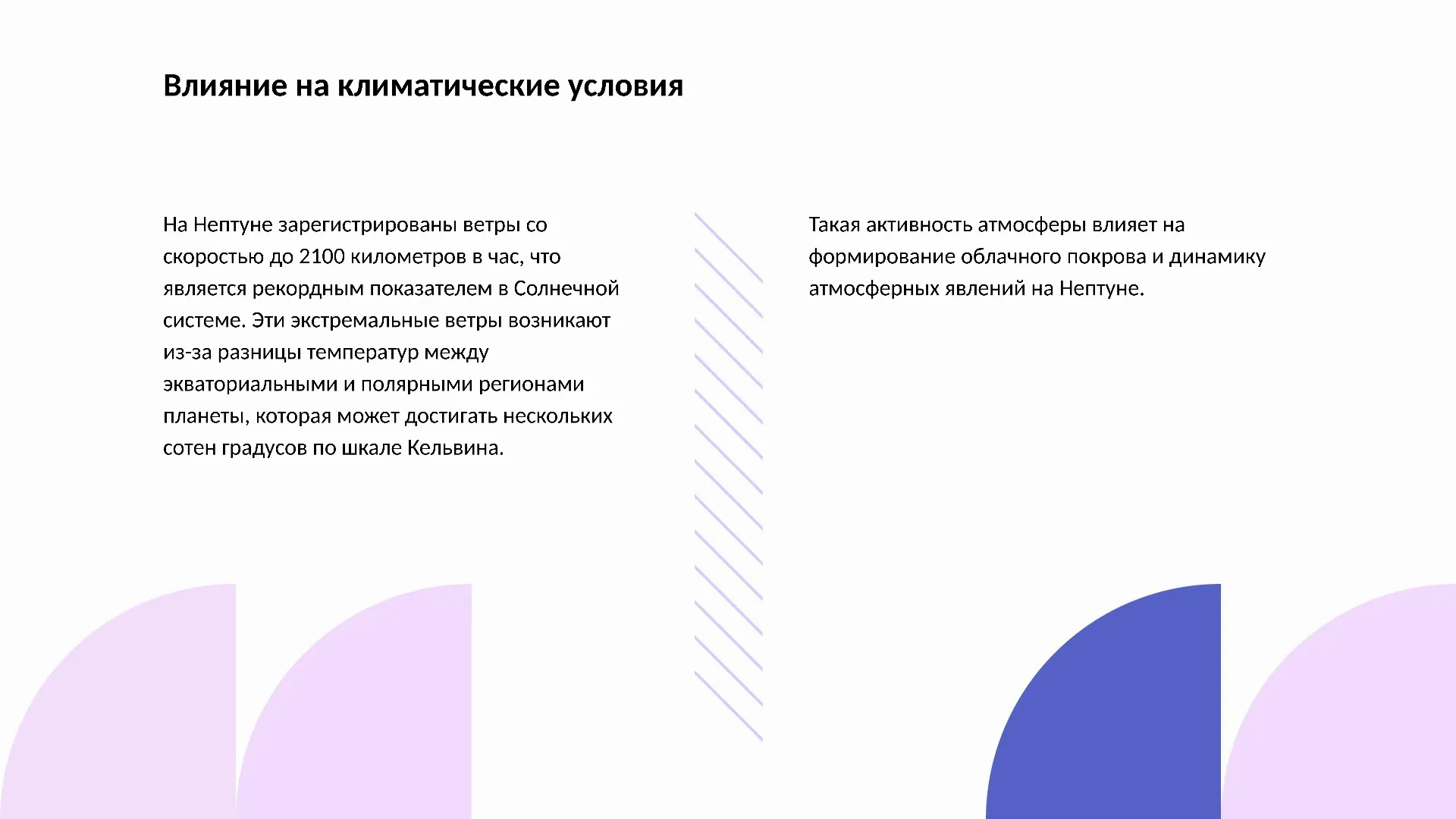 Влияние на климатические условия - слайд для презентации на тему 