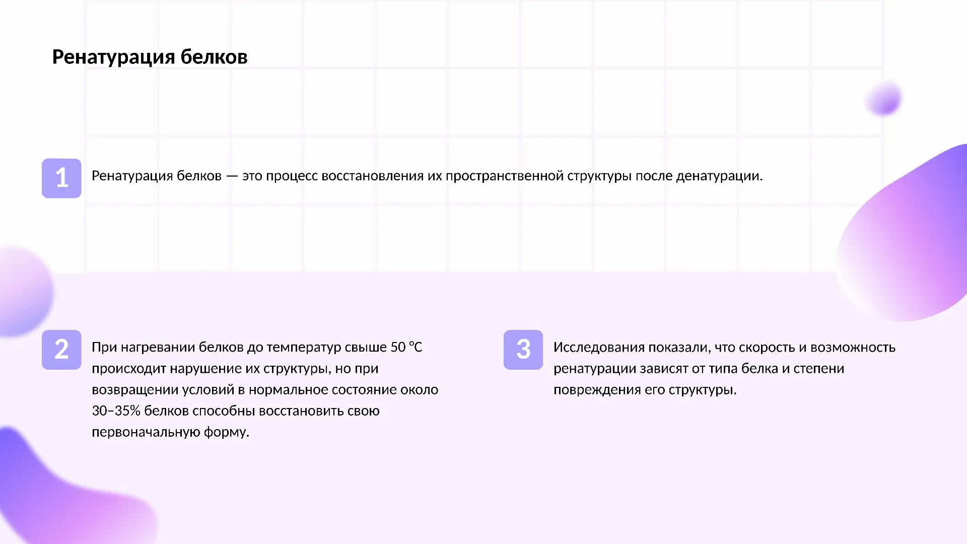 Ренатурация белков - слайд для презентации на тему 