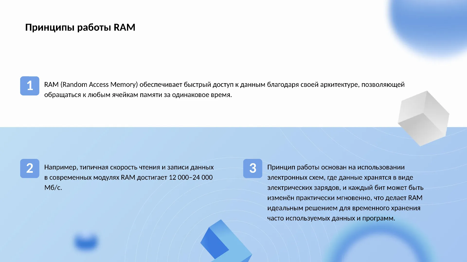 Принципы работы RAM - слайд для презентации на тему 