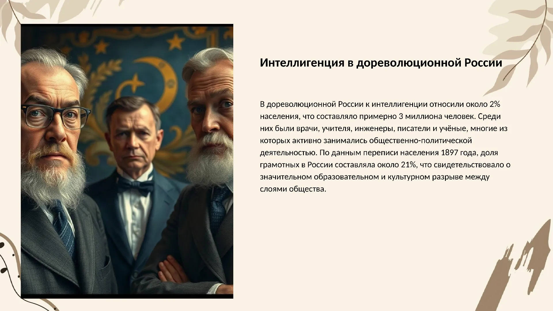 Интеллигенция в дореволюционной России - слайд для презентации на тему 