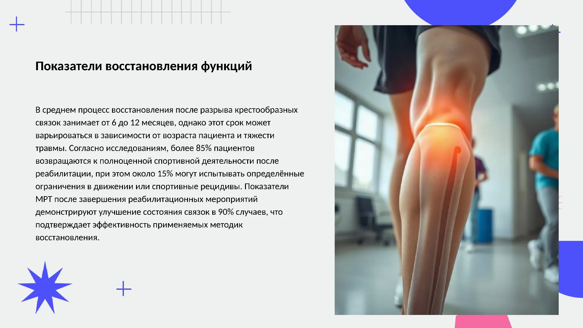 Показатели восстановления функций - слайд для презентации на тему 