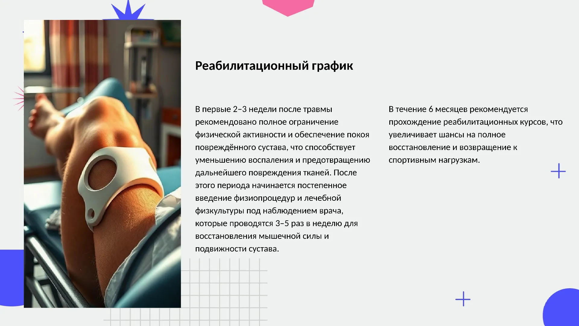 Реабилитационный график - слайд для презентации на тему 