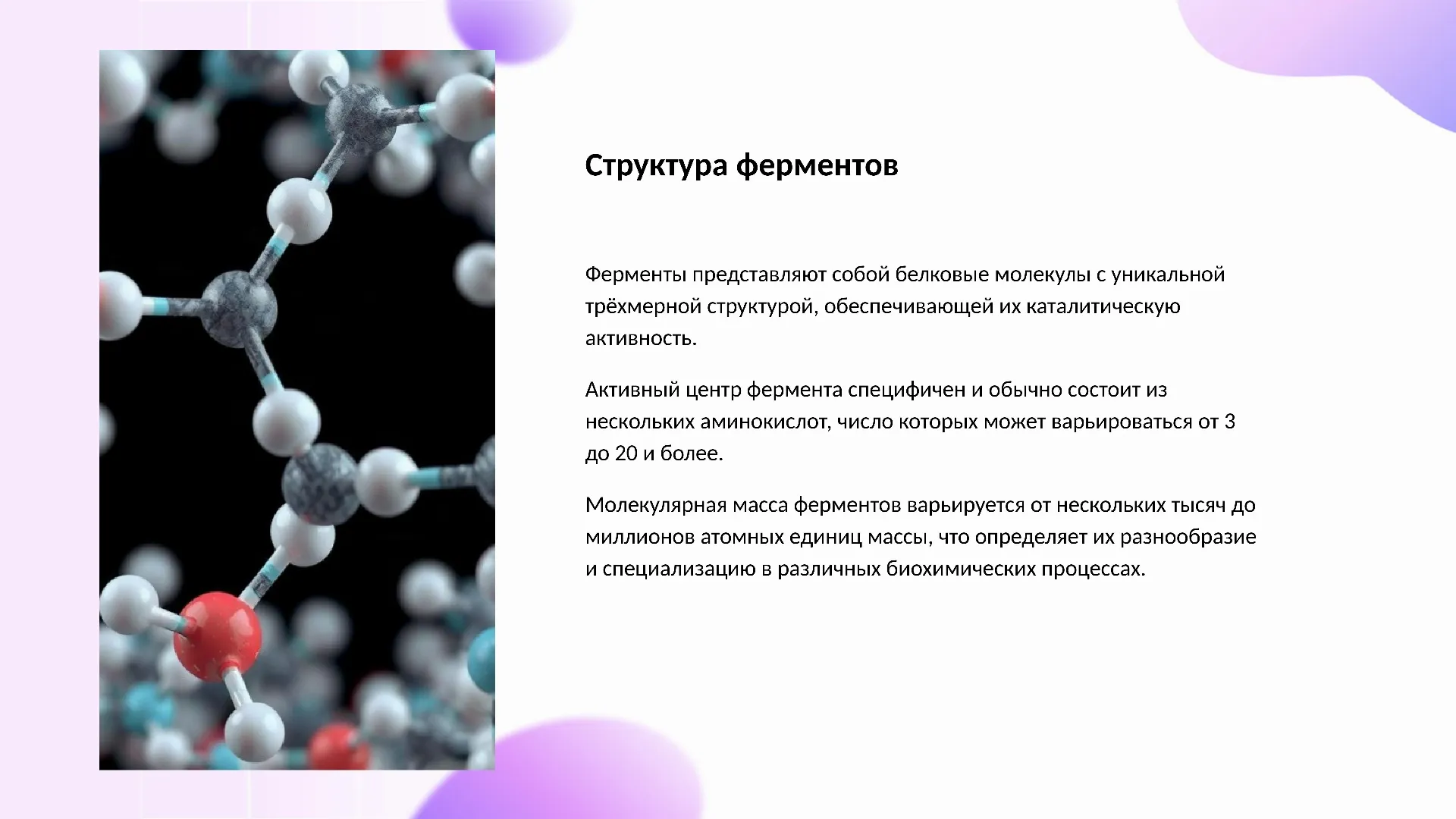 Структура ферментов - слайд для презентации на тему 