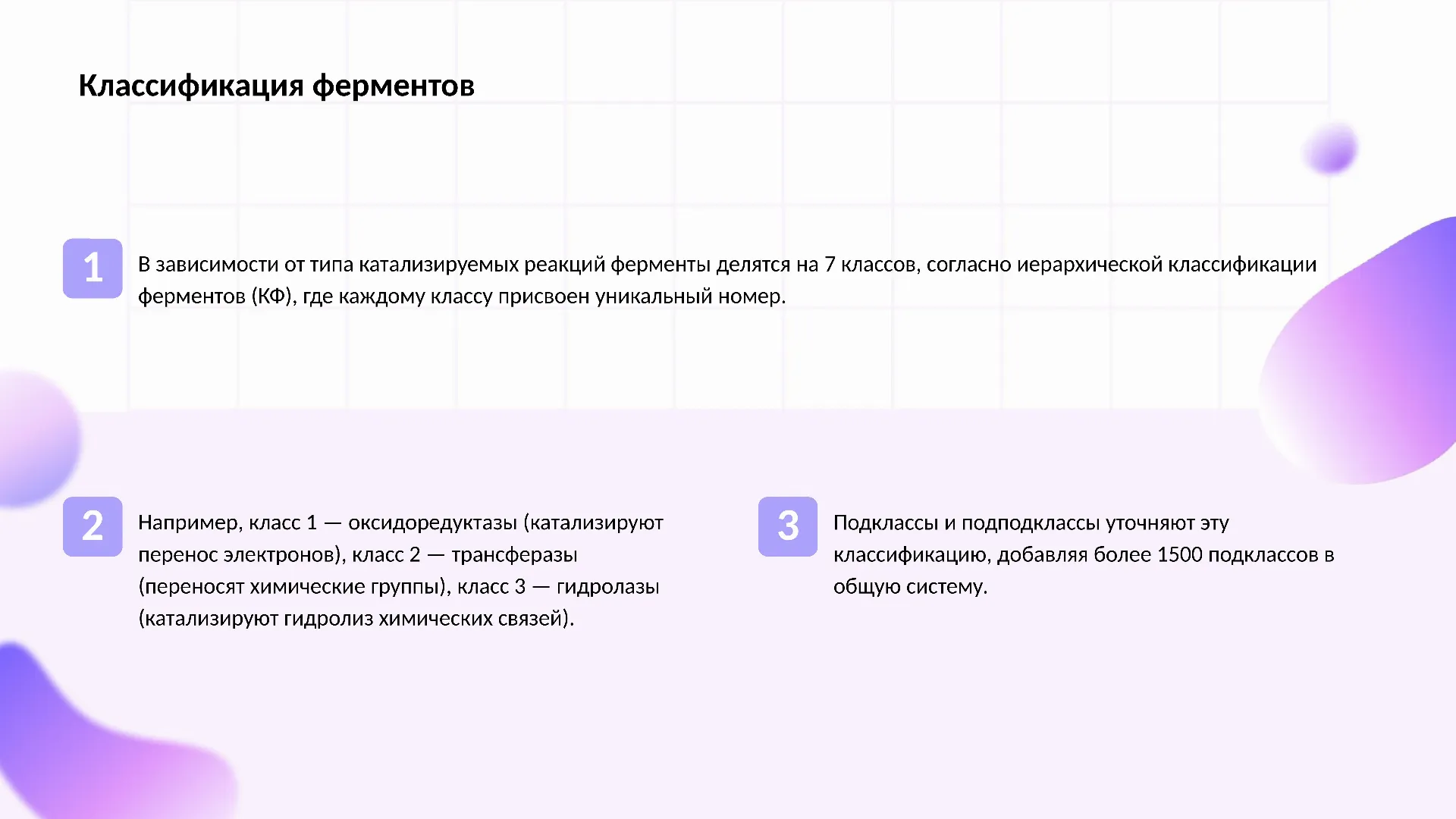 Классификация ферментов - слайд для презентации на тему 