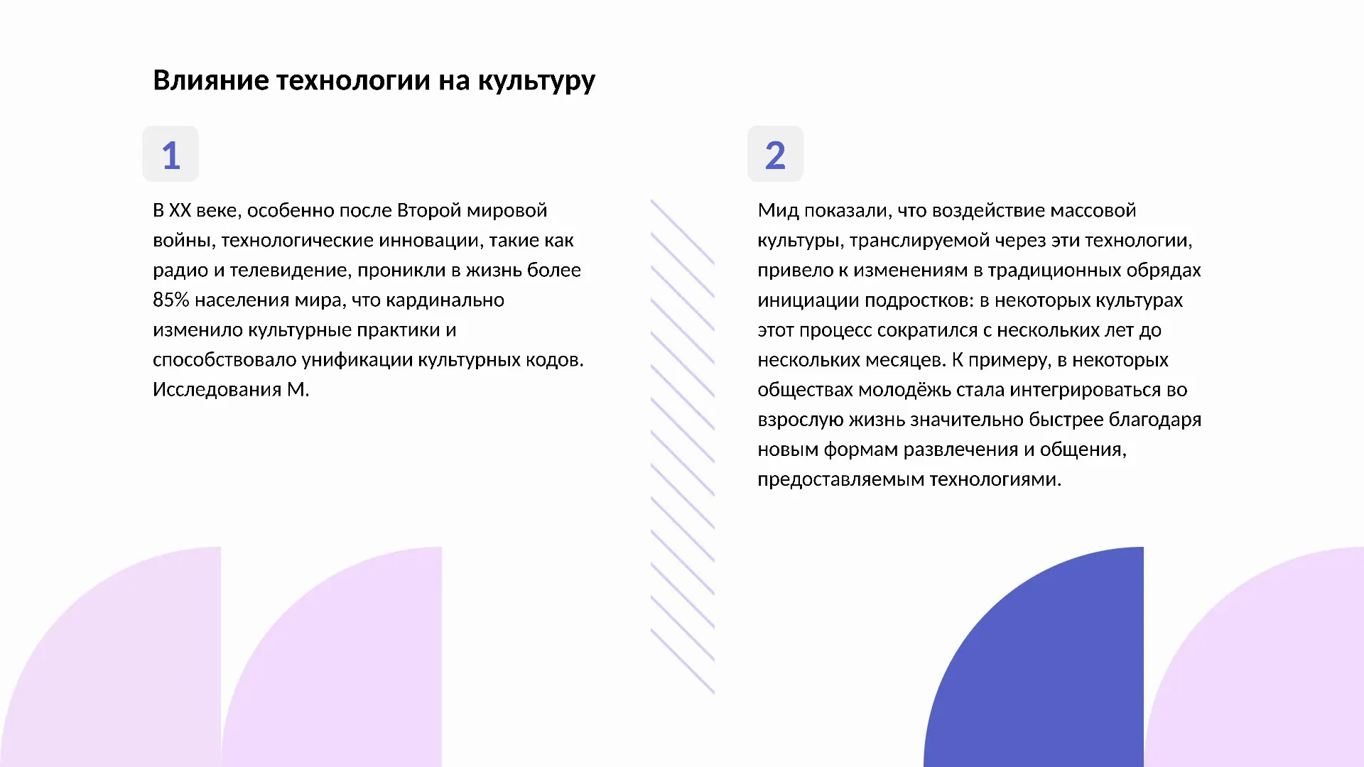 Влияние технологии на культуру - слайд для презентации на тему 