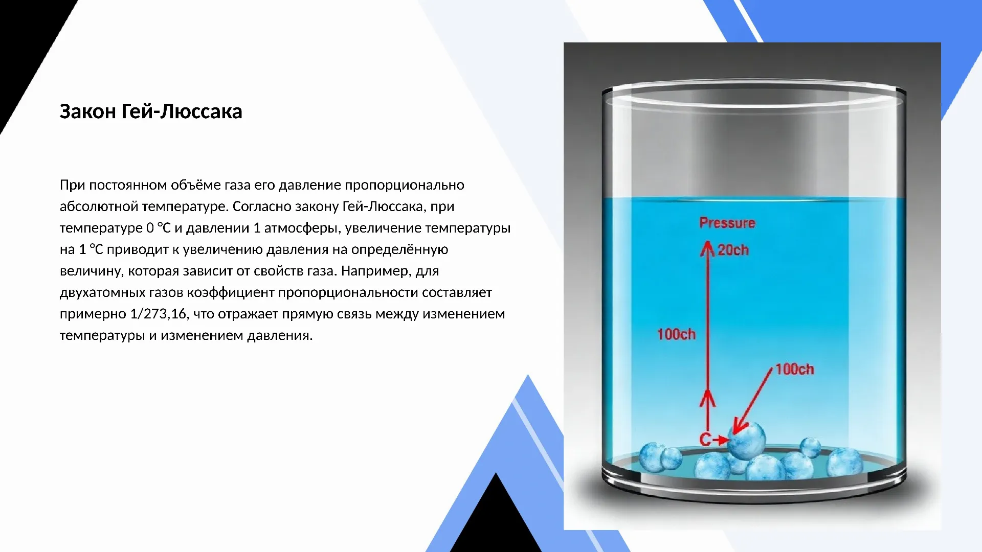 Закон Гей-Люссака - слайд для презентации на тему 