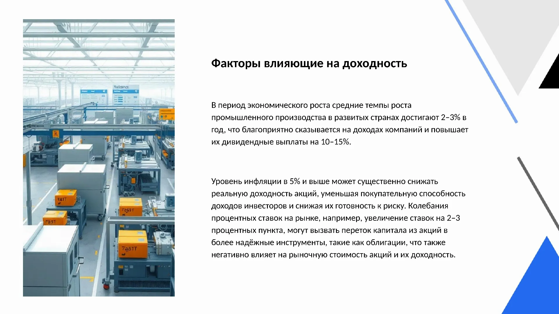 Факторы влияющие на доходность - слайд для презентации на тему 