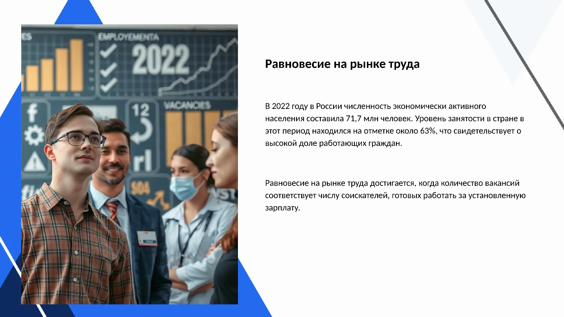 Равновесие на рынке труда - слайд для презентации на тему 