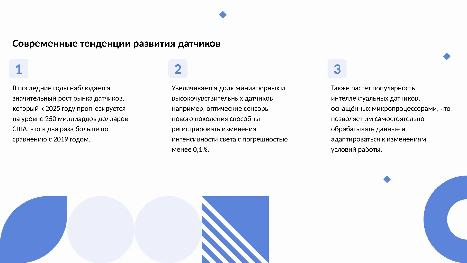 Современные тенденции развития датчиков - слайд для презентации на тему 